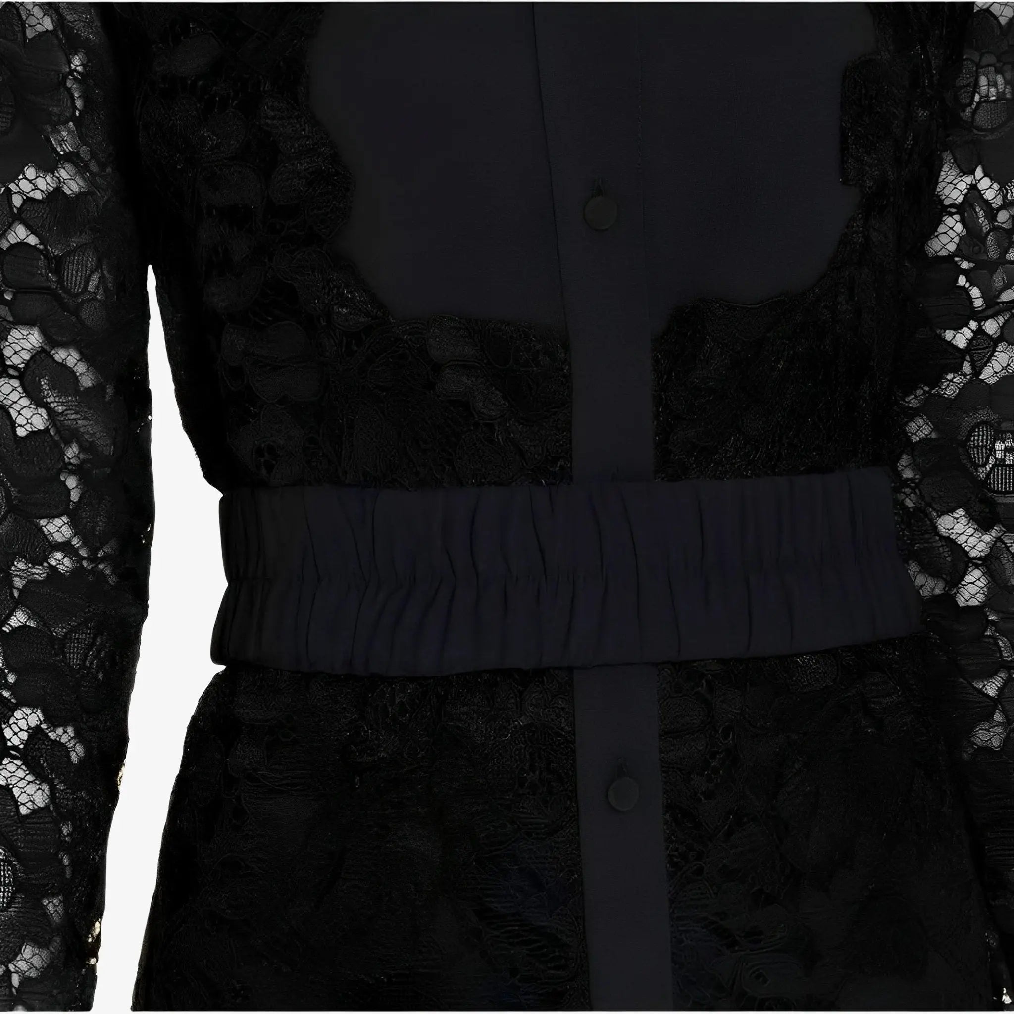 Ada Black Lace & Crepe Chemise by Lethicia Bronstein