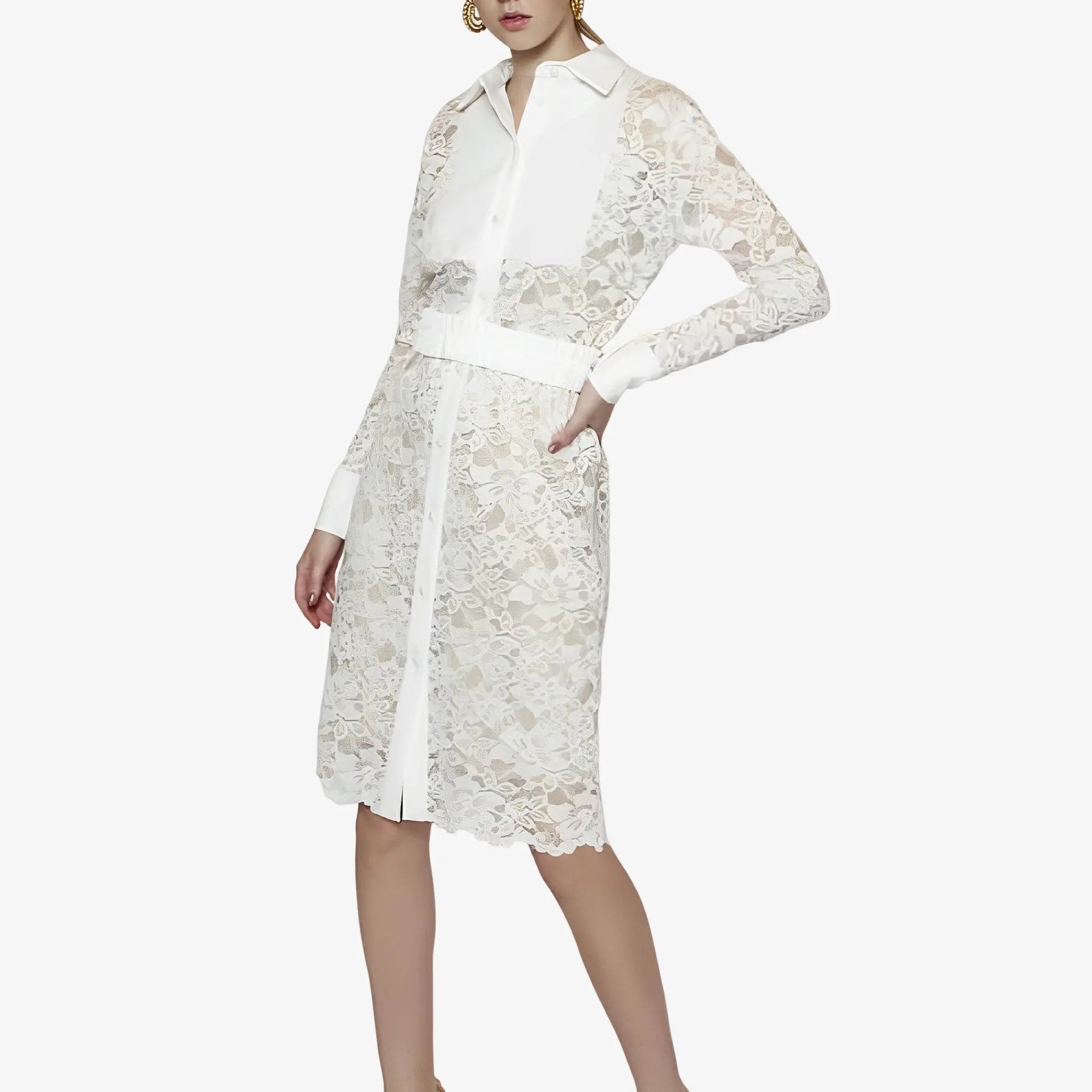 Ada Off-White Lace Chemise by Lethicia Bronstein