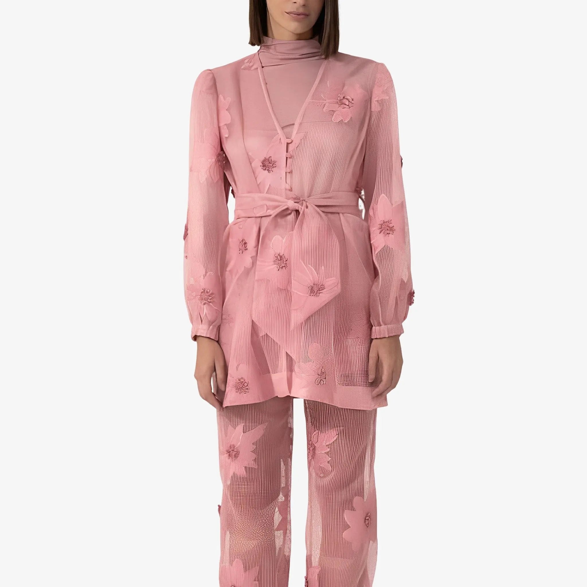 Lauren Pink Floral Appliqué Pants by Mixed