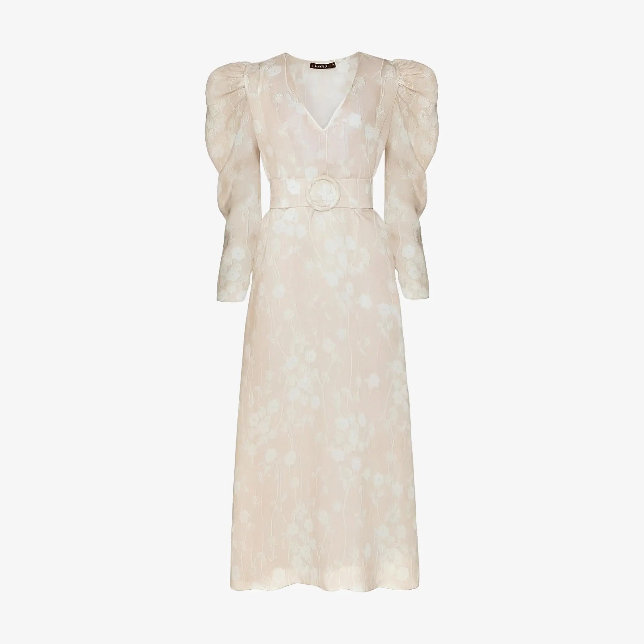 Floral Paz Beige Midi Dress by Mixed