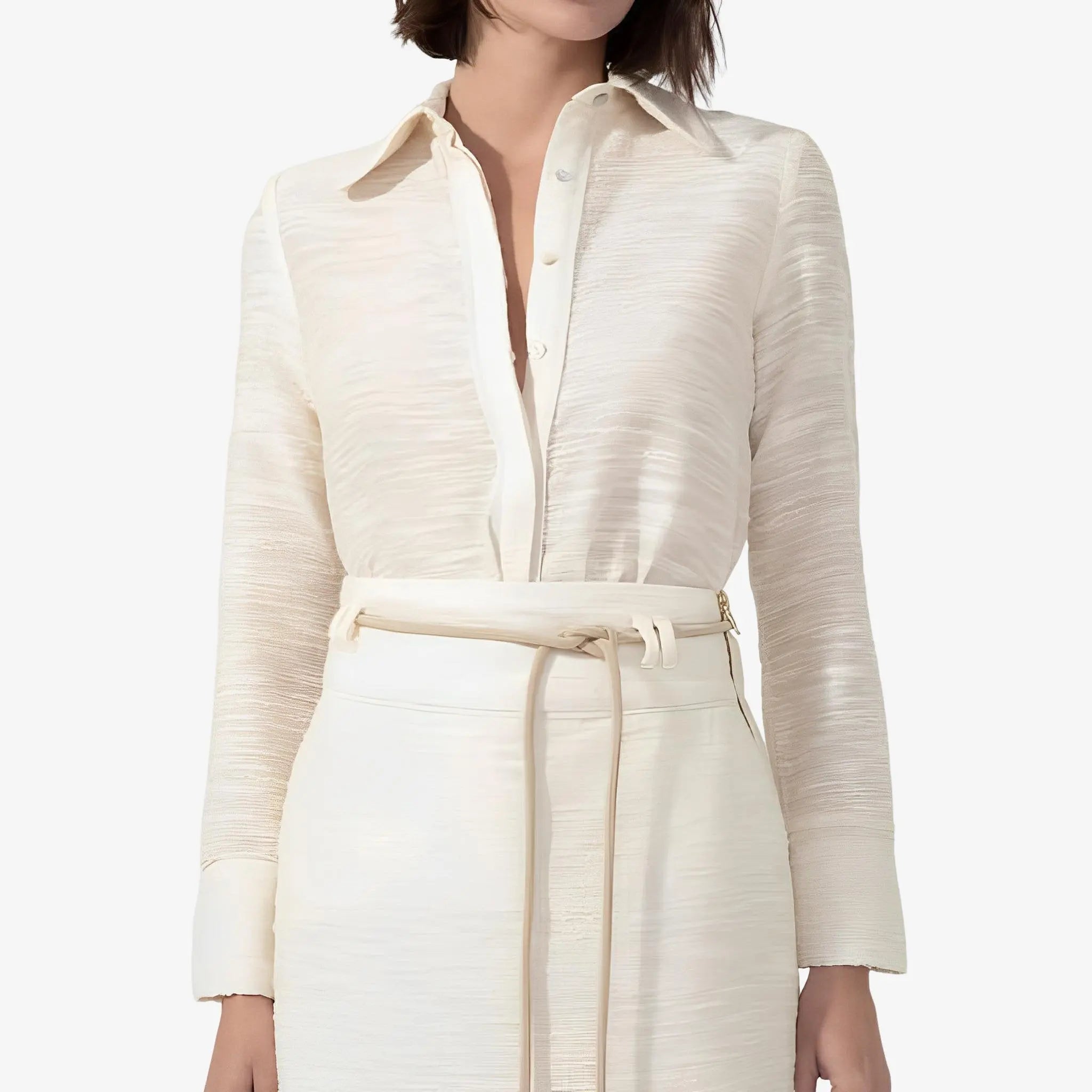 Aveia Off-White Linen Shirt by Mixed
