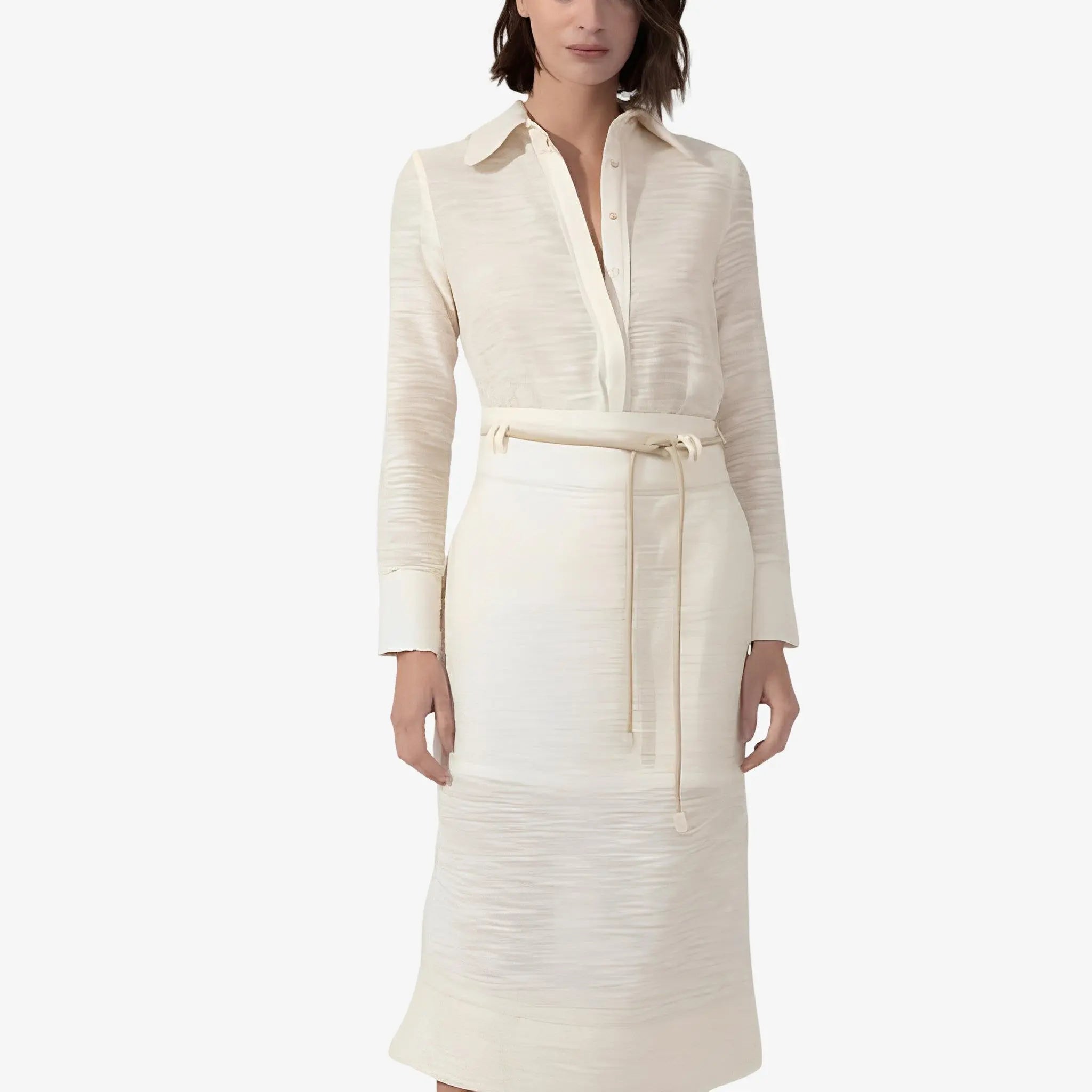 Aveia Off-White Linen Shirt by Mixed