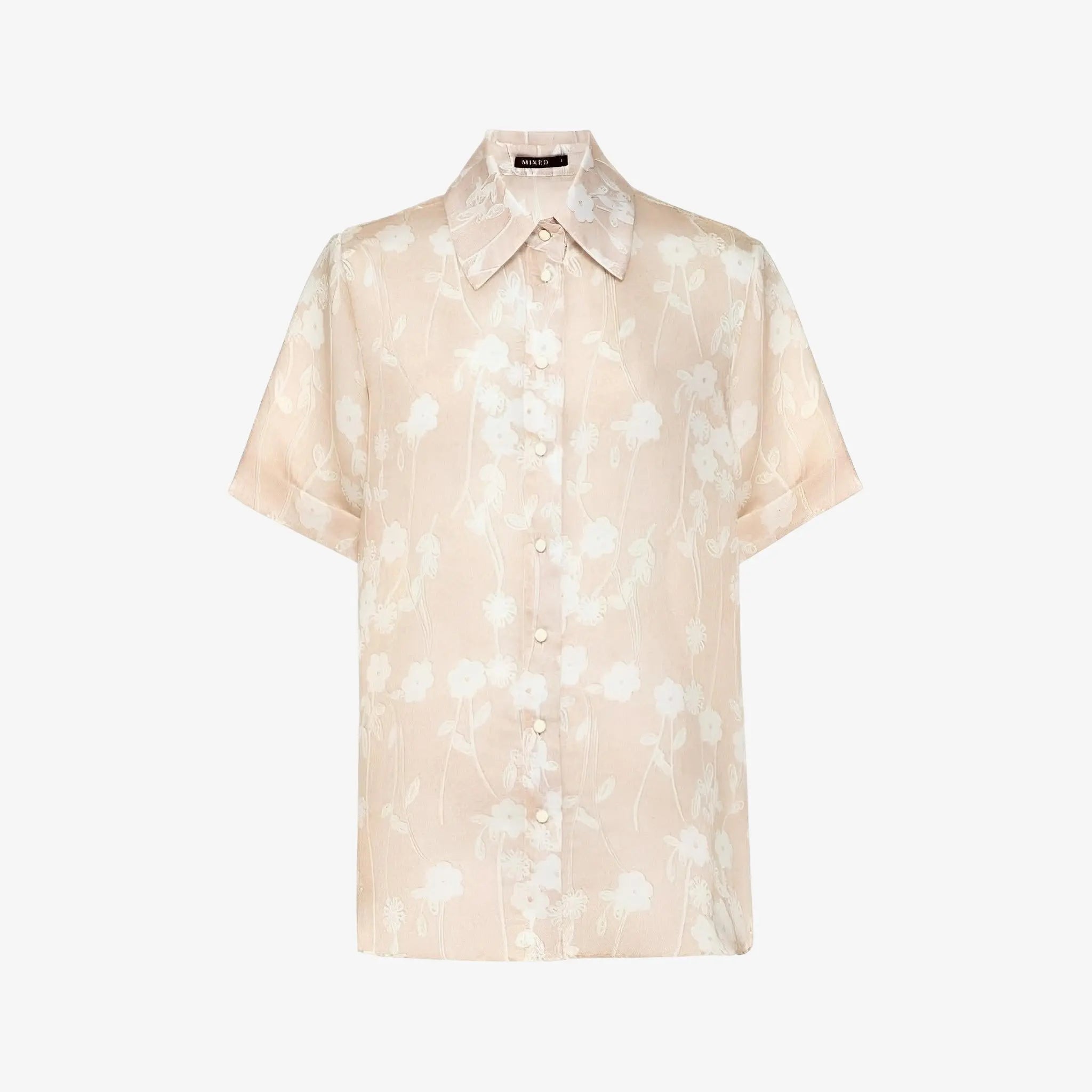 Floral Paz Beige Print Shirt by Mixed
