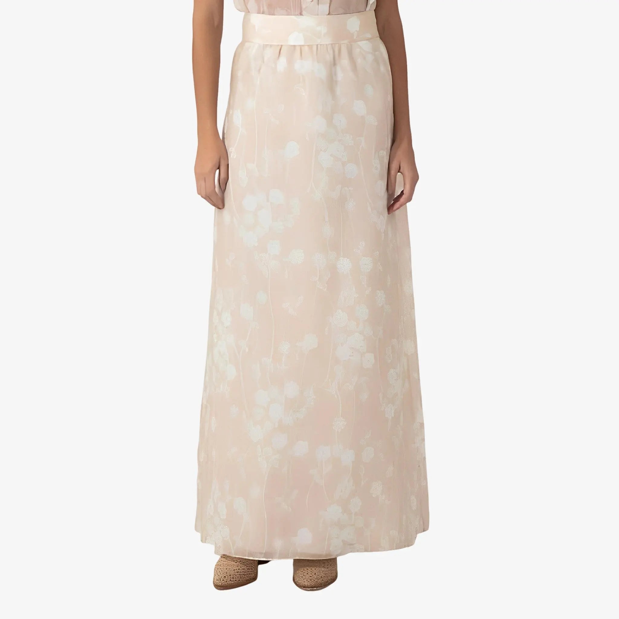 Floral Paz Beige Skirt by Mixed