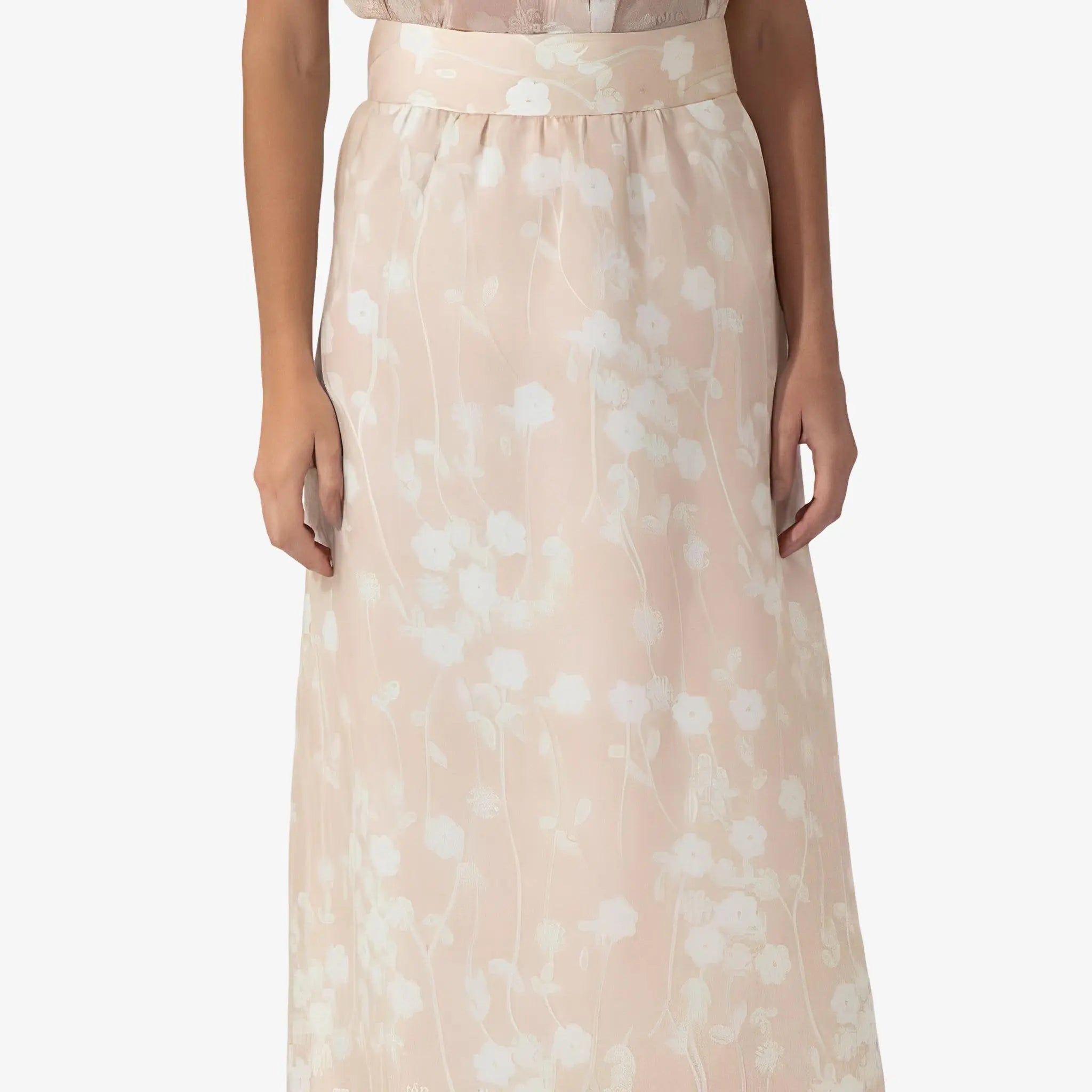 Floral Paz Beige Skirt by Mixed