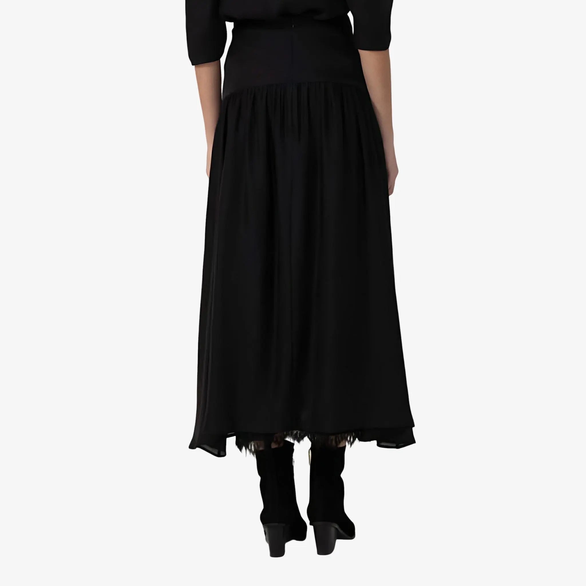 Carmen Black Satin Skirt by Mixed