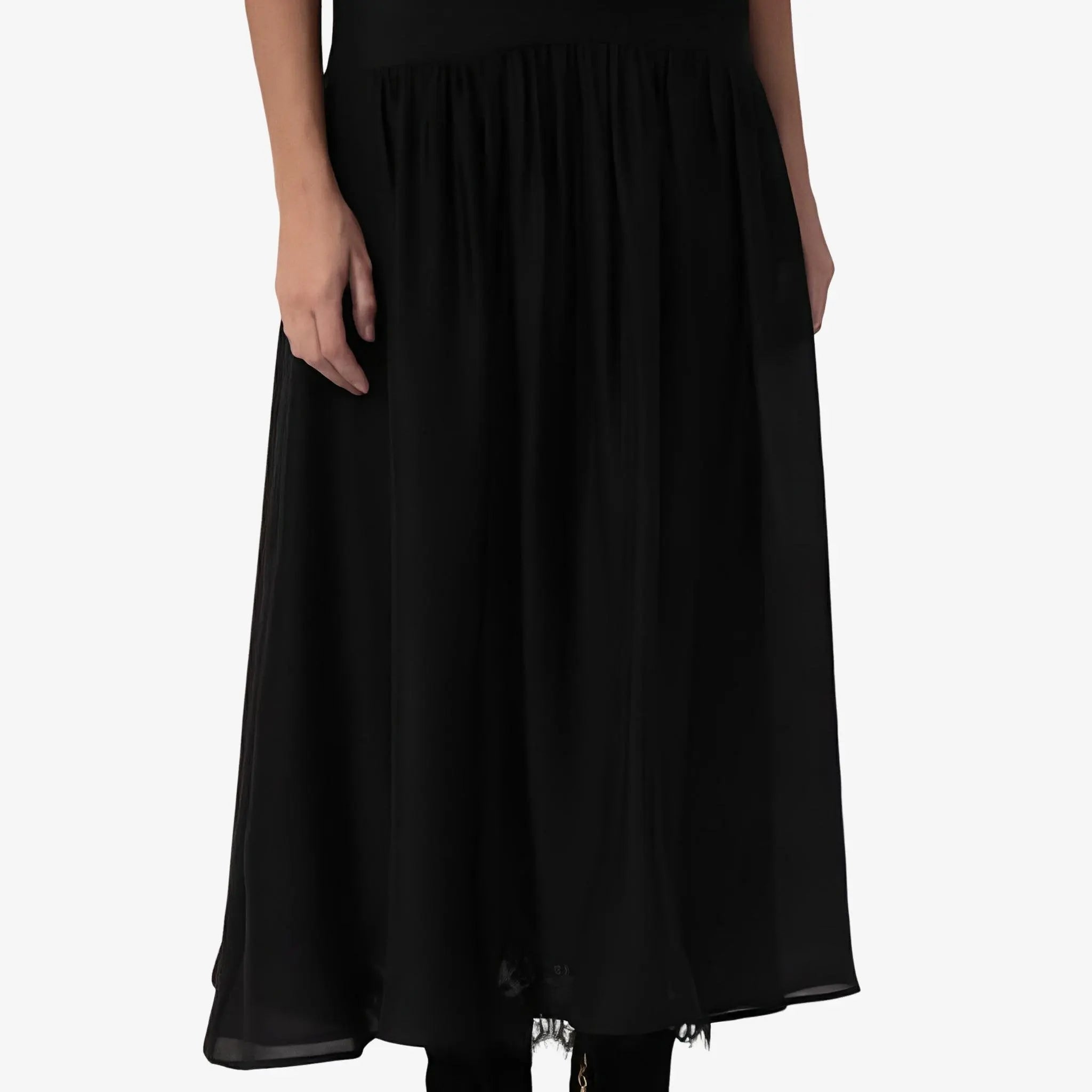 Carmen Black Satin Skirt by Mixed