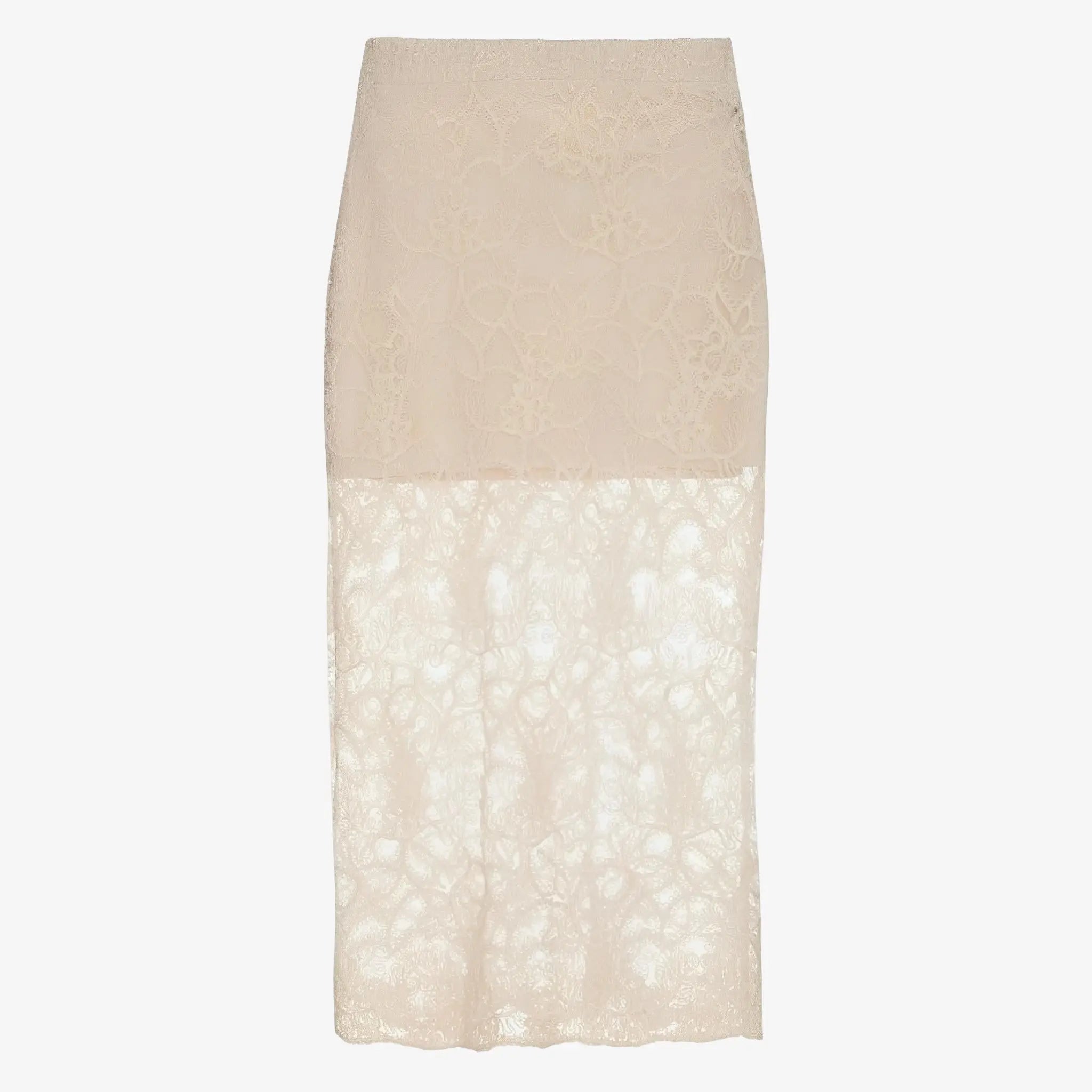Sofia Off-White Tulle Midi Skirt by Mixed