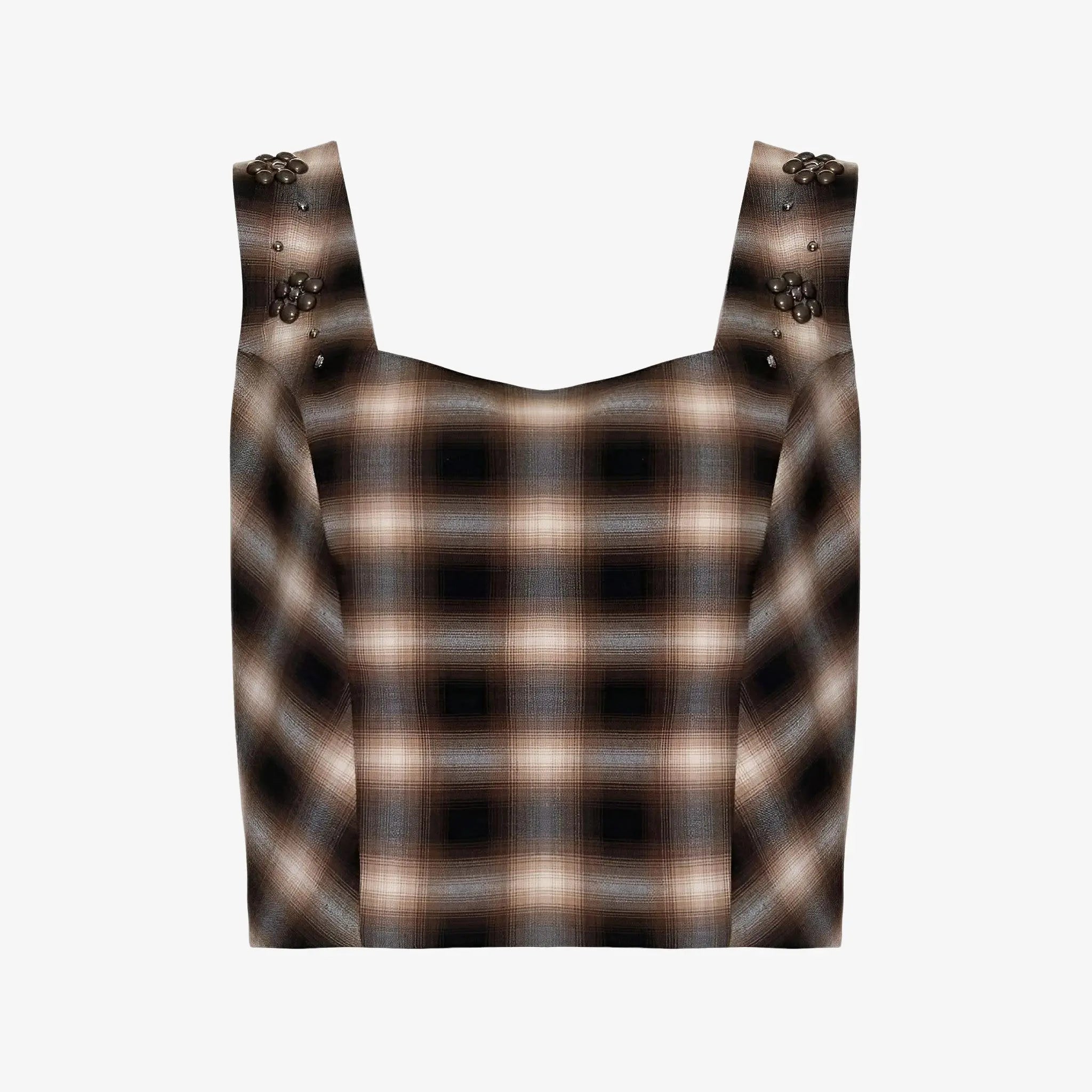 Elizabeth Checkered Cropped Top by Mixed