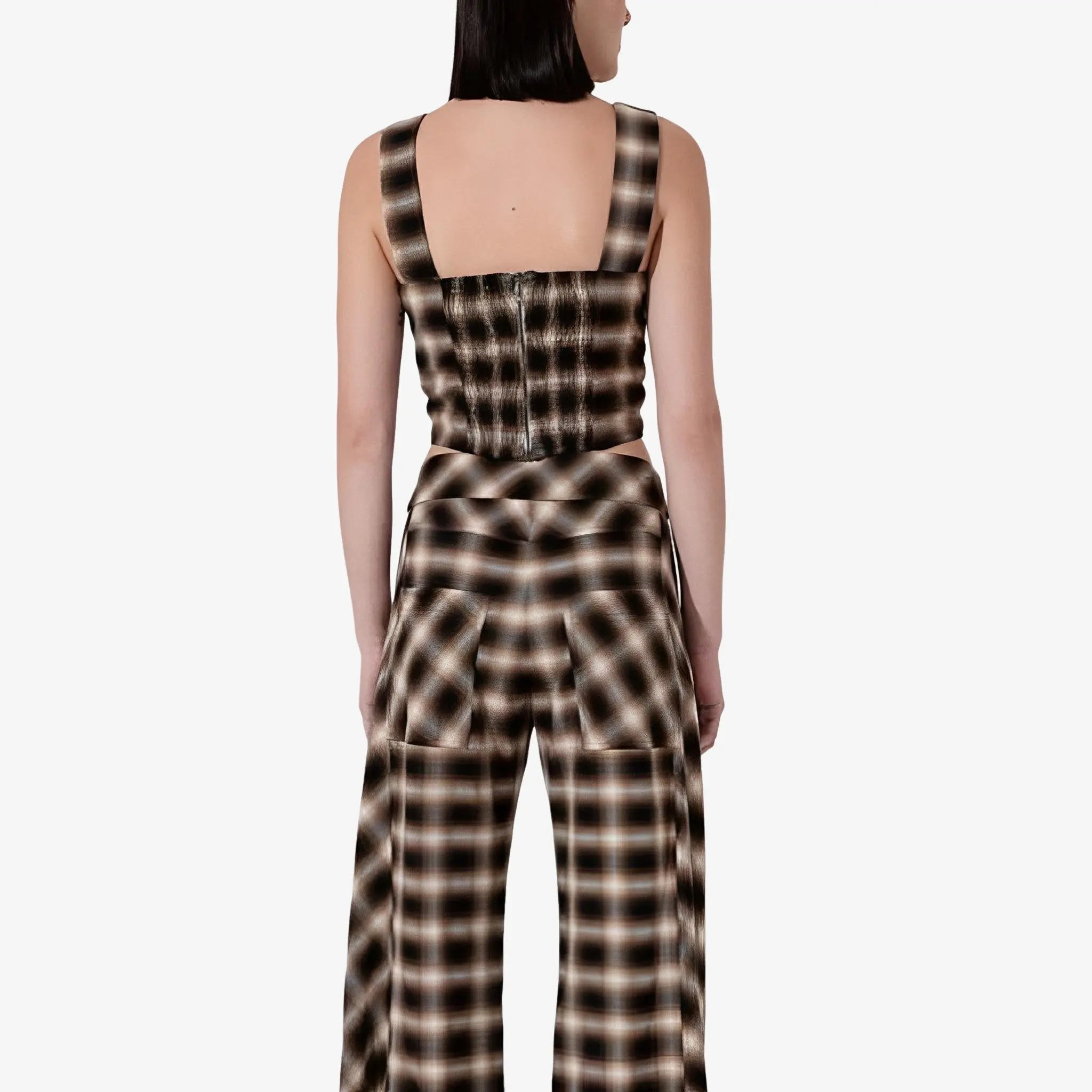 Elizabeth Checkered Cropped Top by Mixed
