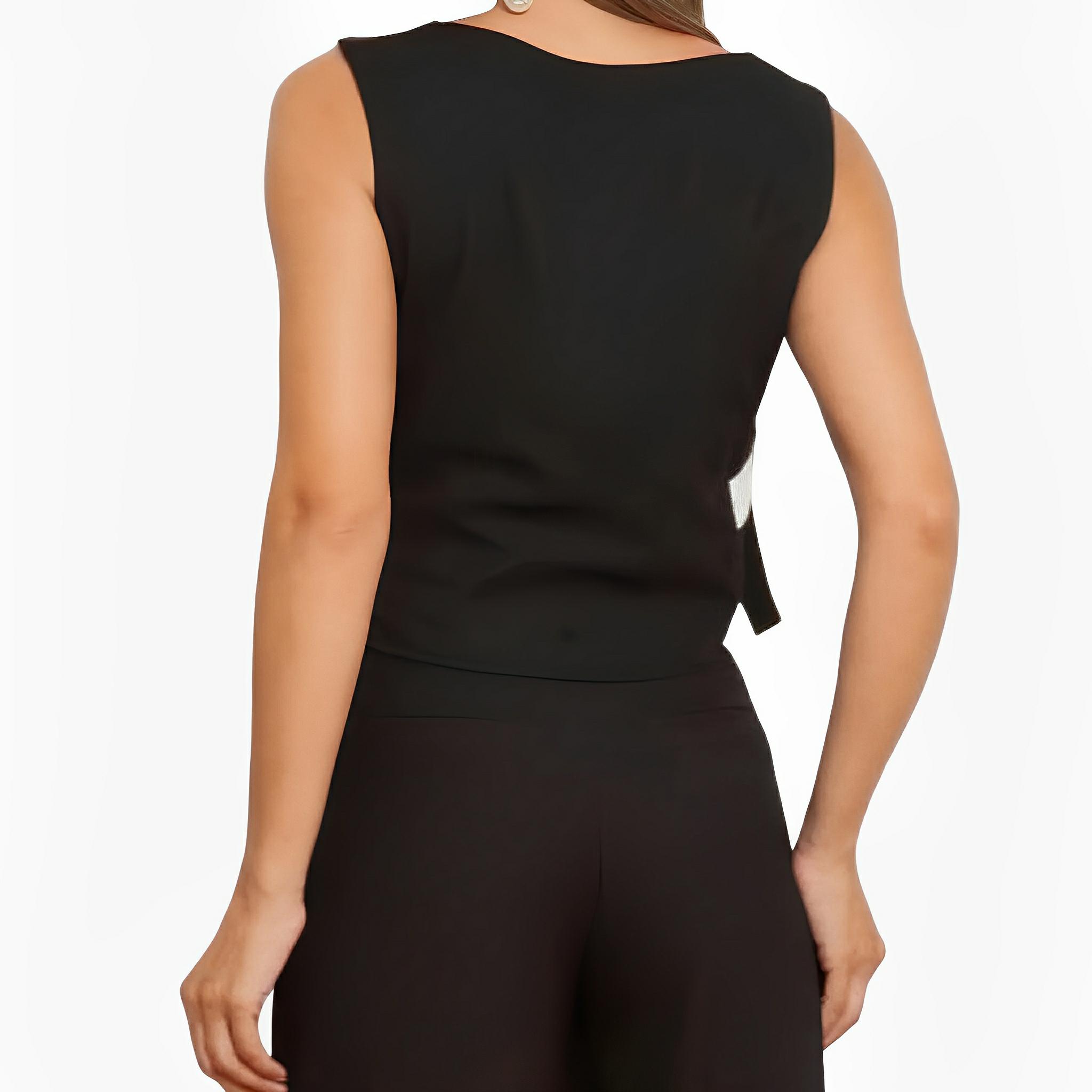 Vienna Crepe Lace-Up Cropped Top by Ton Âge