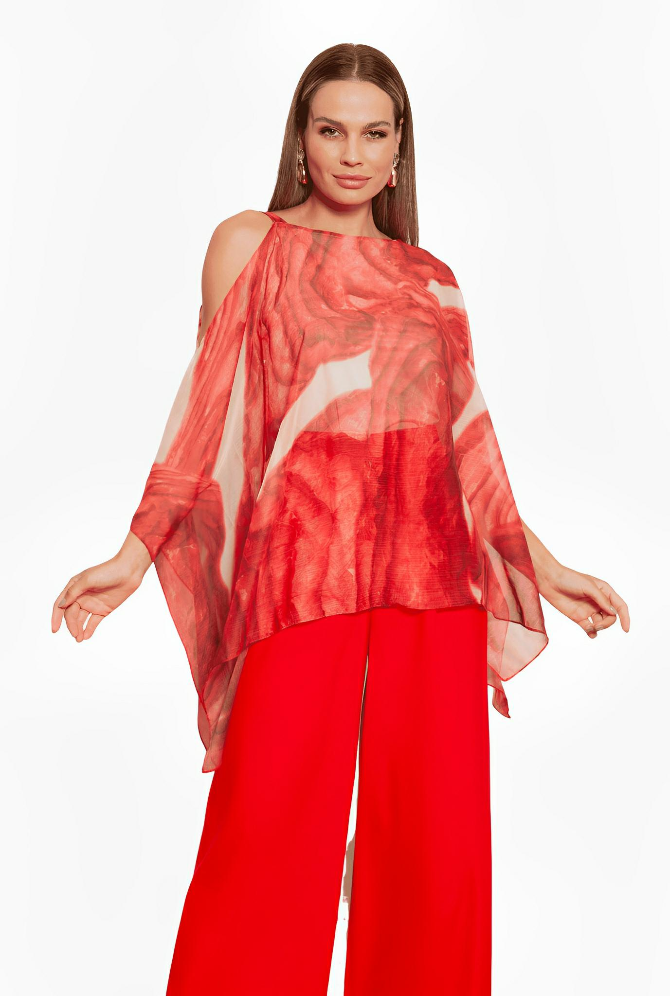 Abstract Print Silky Crepon Tunic by Ton Âge