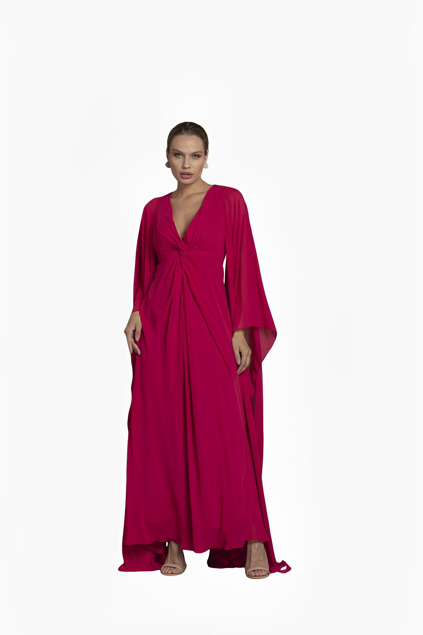 Dark Pink Georgette Gown by Ton Âge