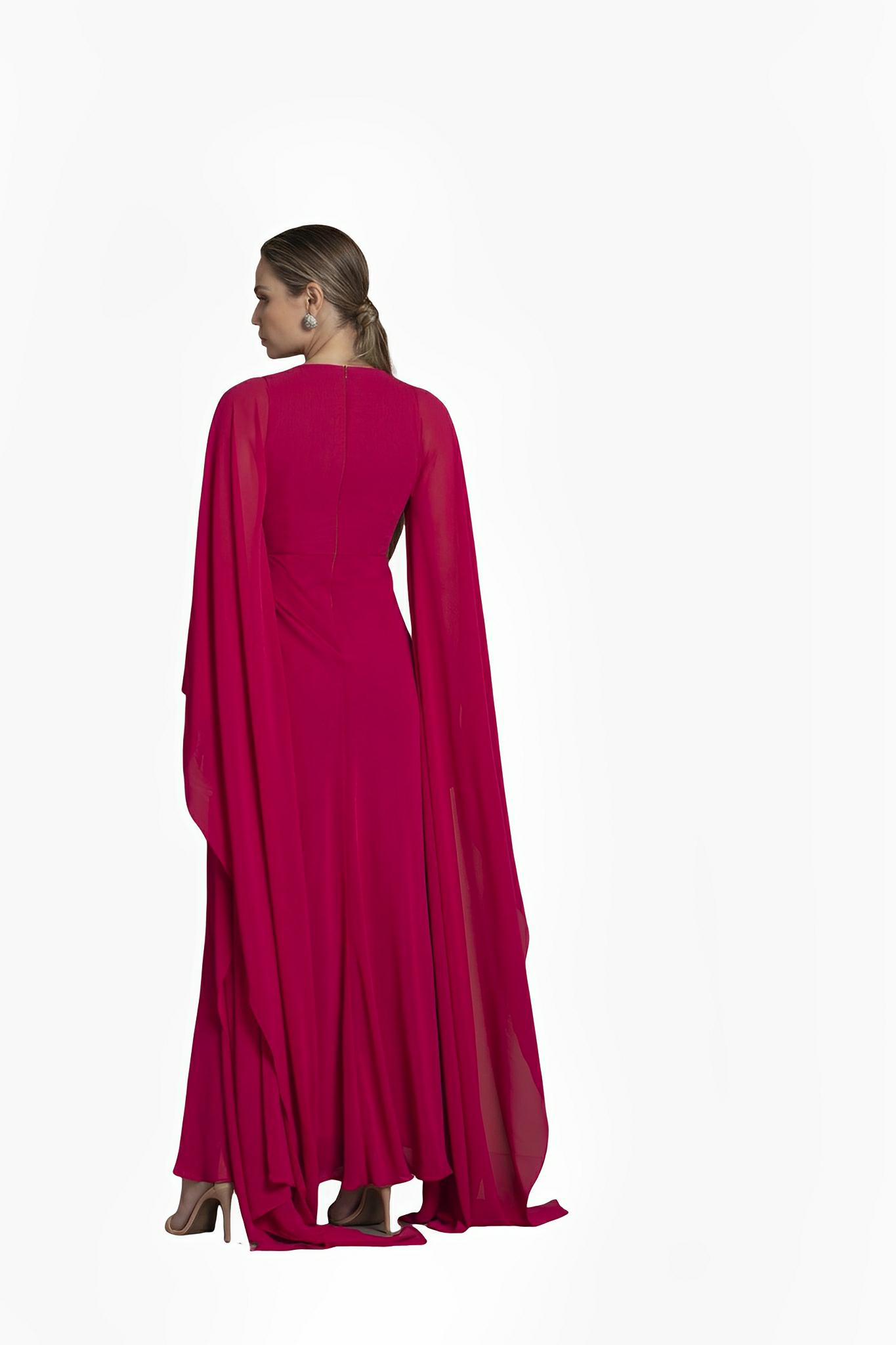 Dark Pink Georgette Gown by Ton Âge