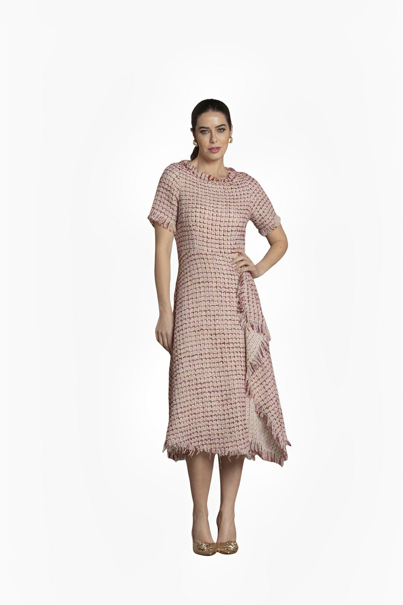 Trentino Rosé Tweed Dress by Ton Âge