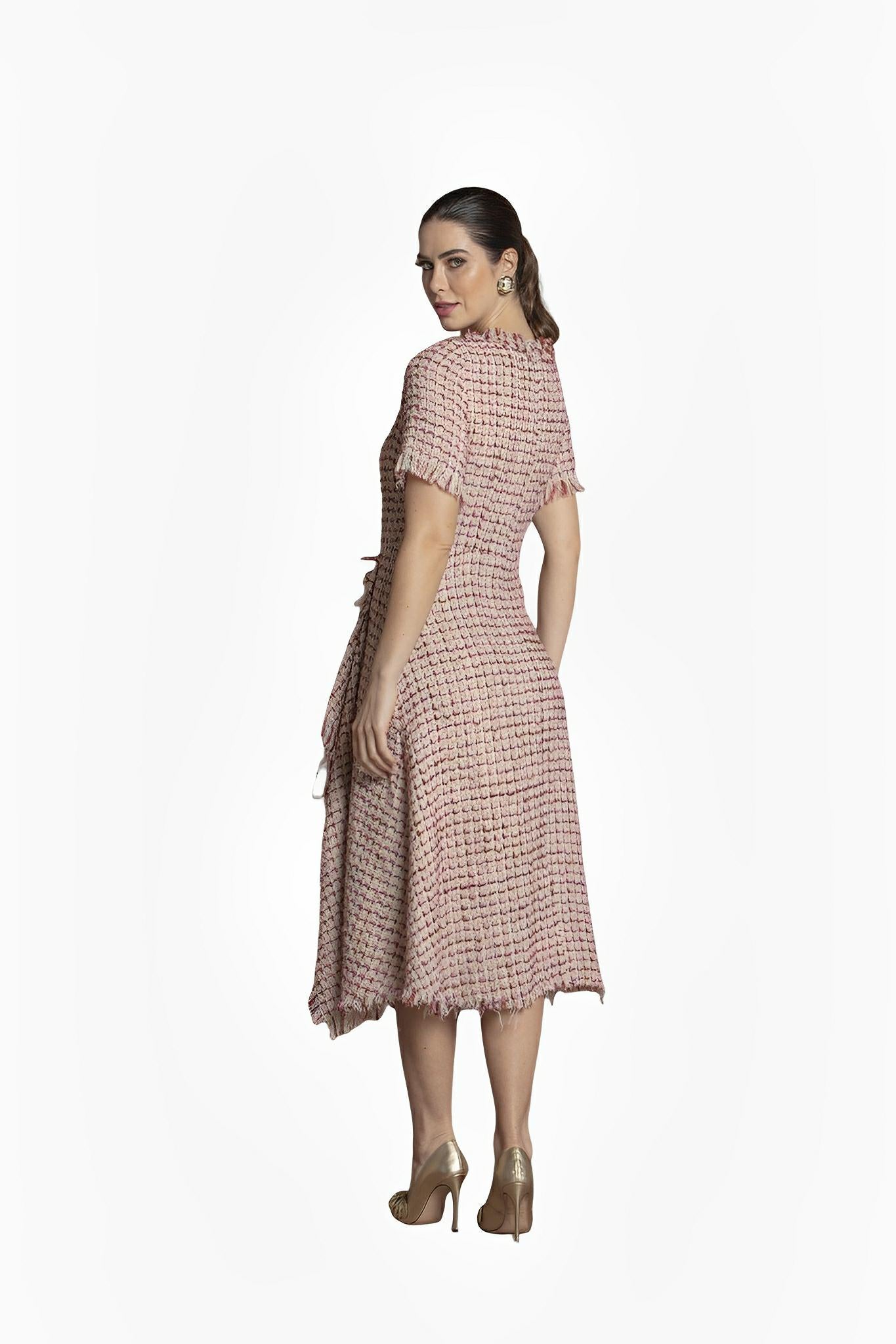 Trentino Rosé Tweed Dress by Ton Âge
