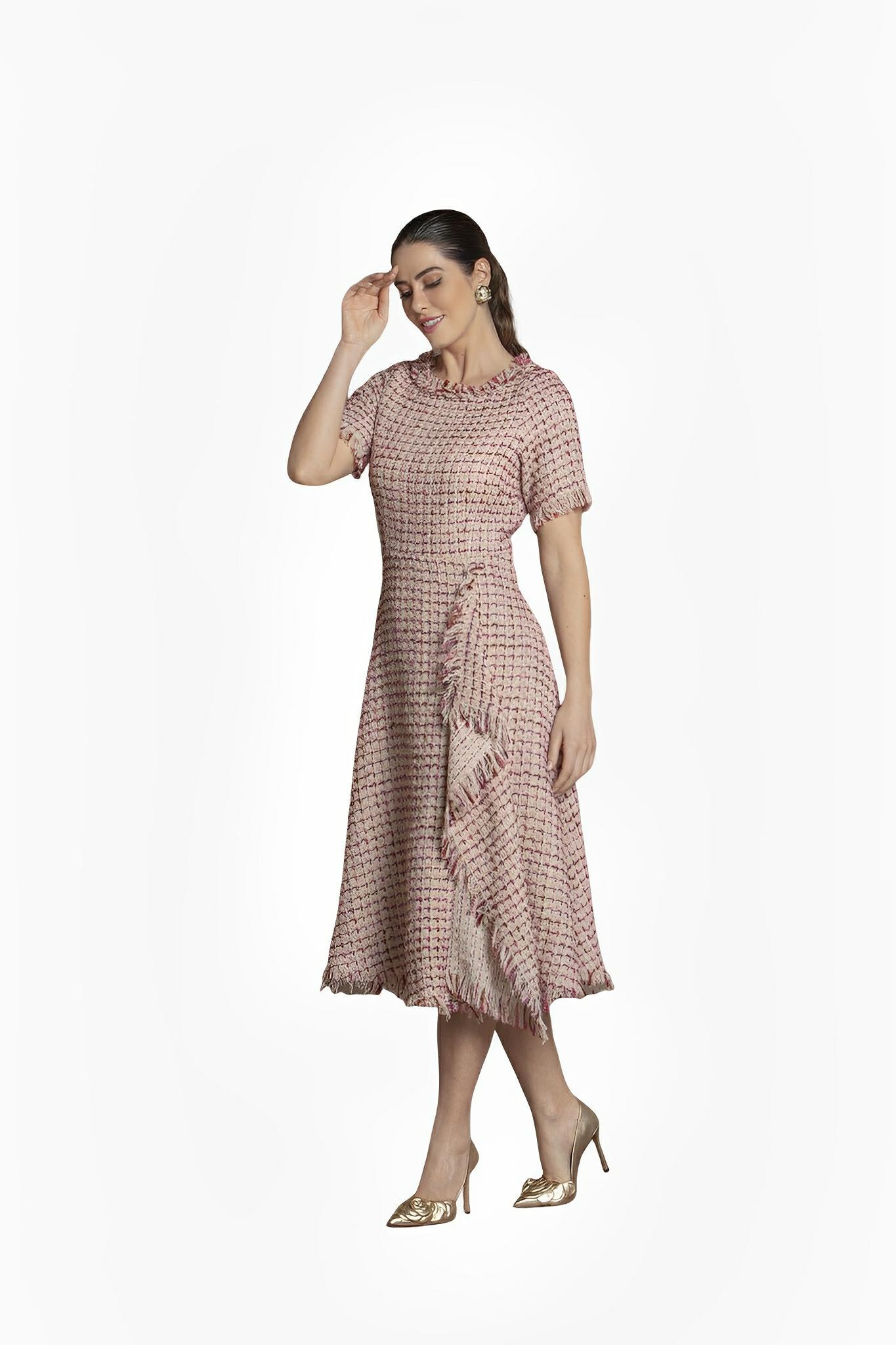 Trentino Rosé Tweed Dress by Ton Âge