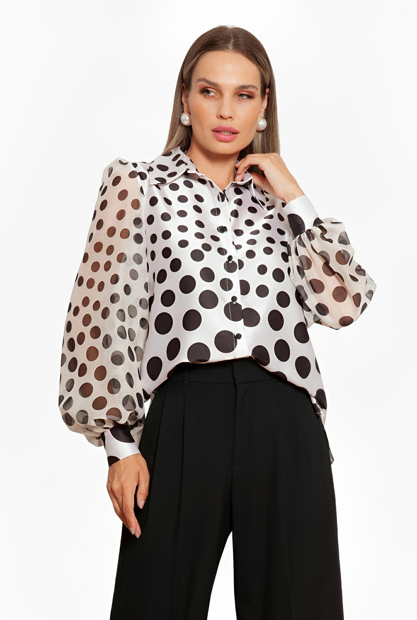 Black & White Polka Dot Gloss Shirt by Ton Âge