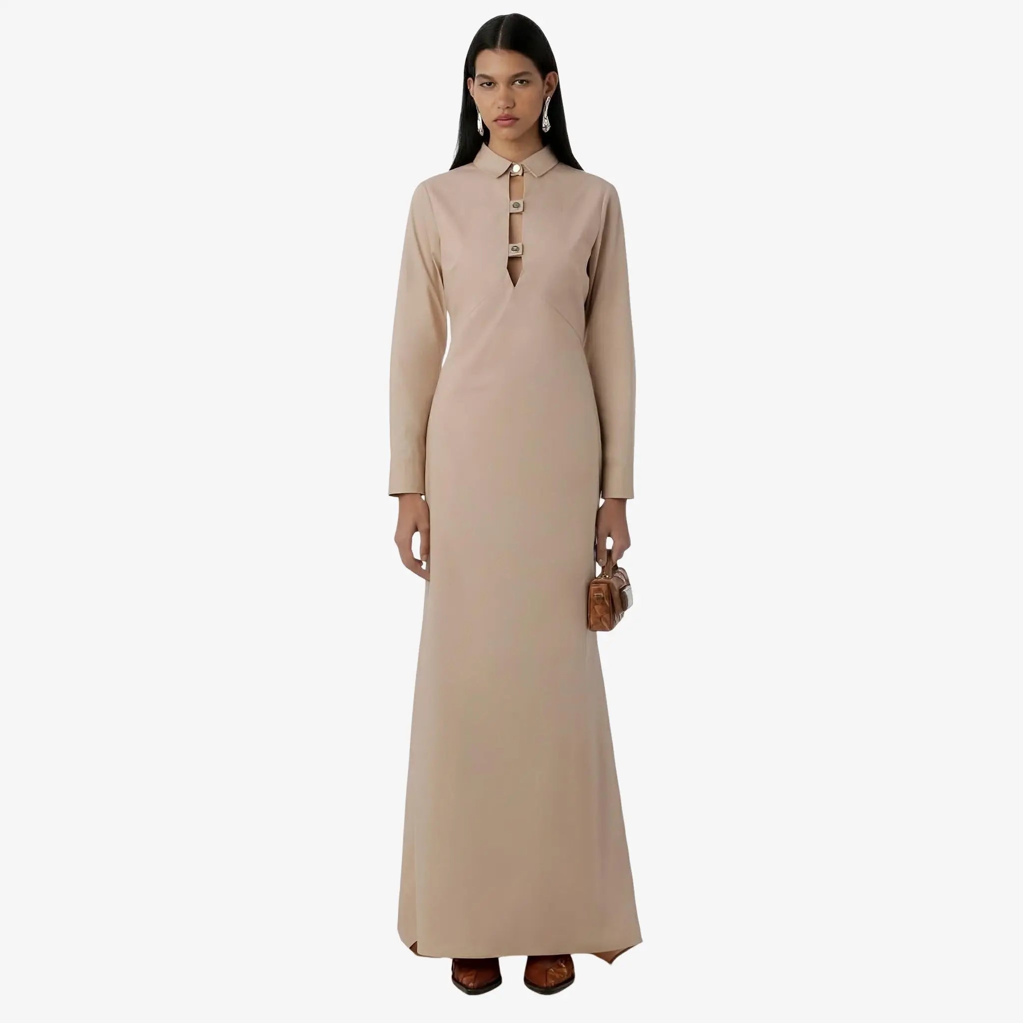 Helena Beige Cotton Shirt Dress by Misci