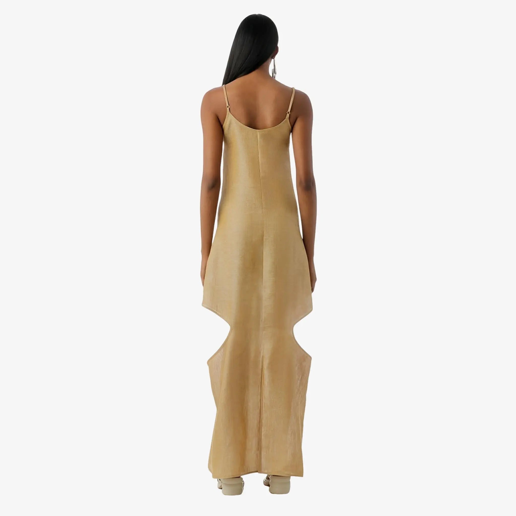 Cascavel Gold Lurex Linen Dress by Misci
