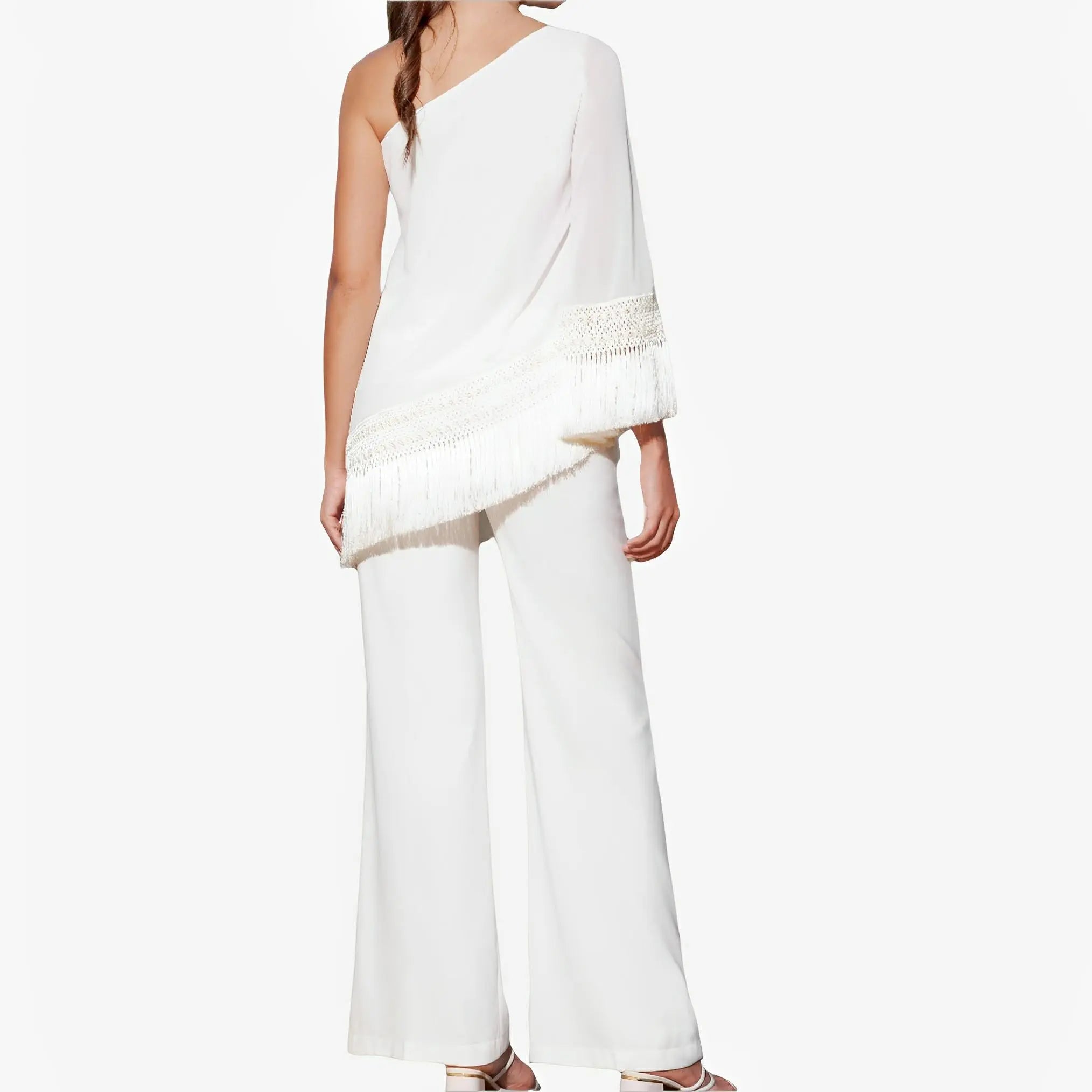 White Sheer One-Shoulder Blouse by Ton Âge
