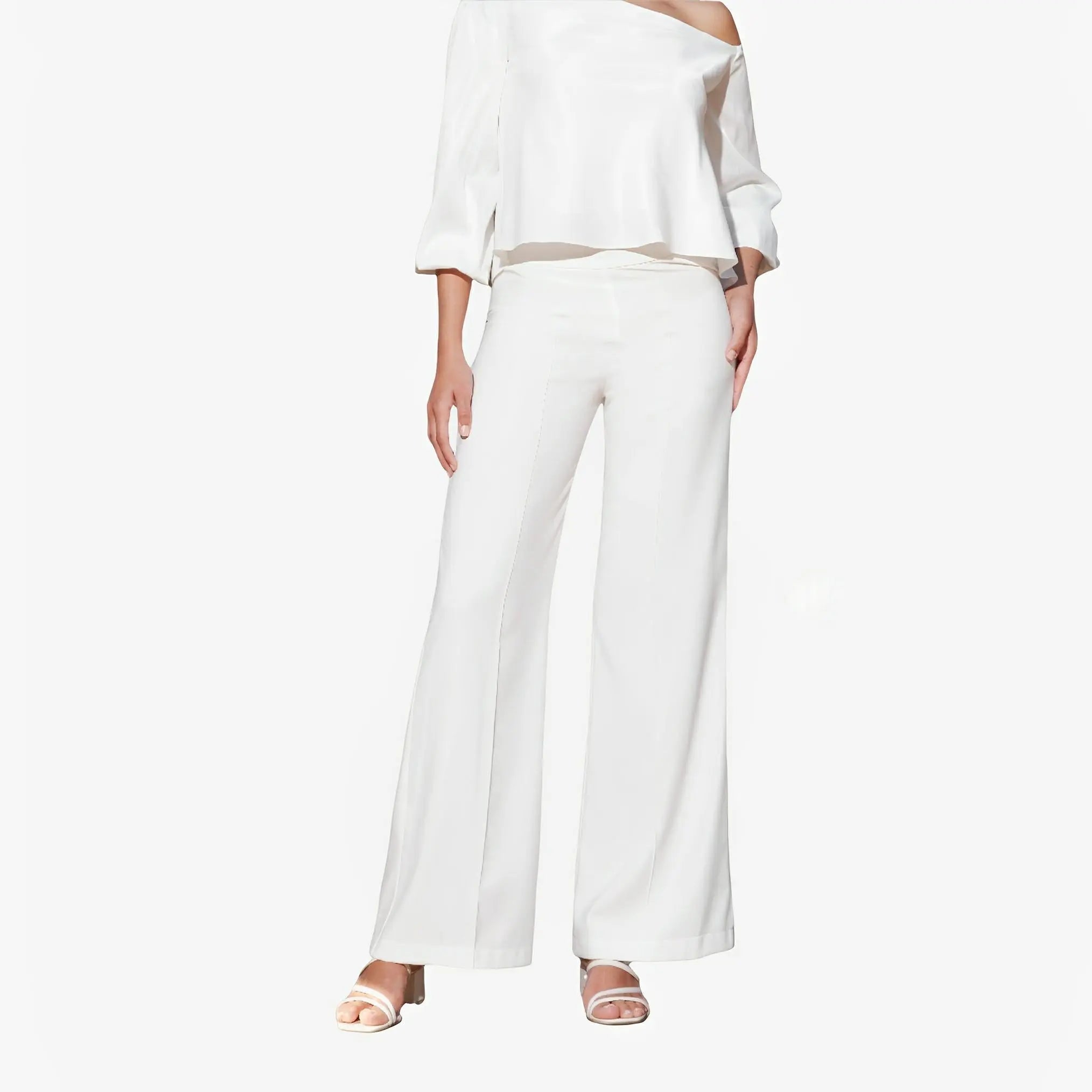 Off-White Tailored Flared Pants by Ton Âge