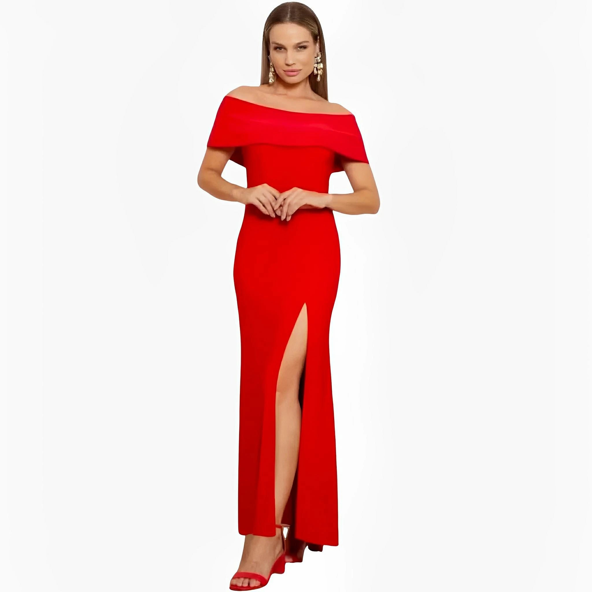 Off-the-Shoulder Red Gown by Ton Âge