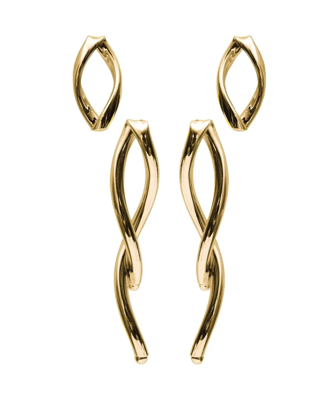 Organic Gold Earrings Set by Juliana Manzini