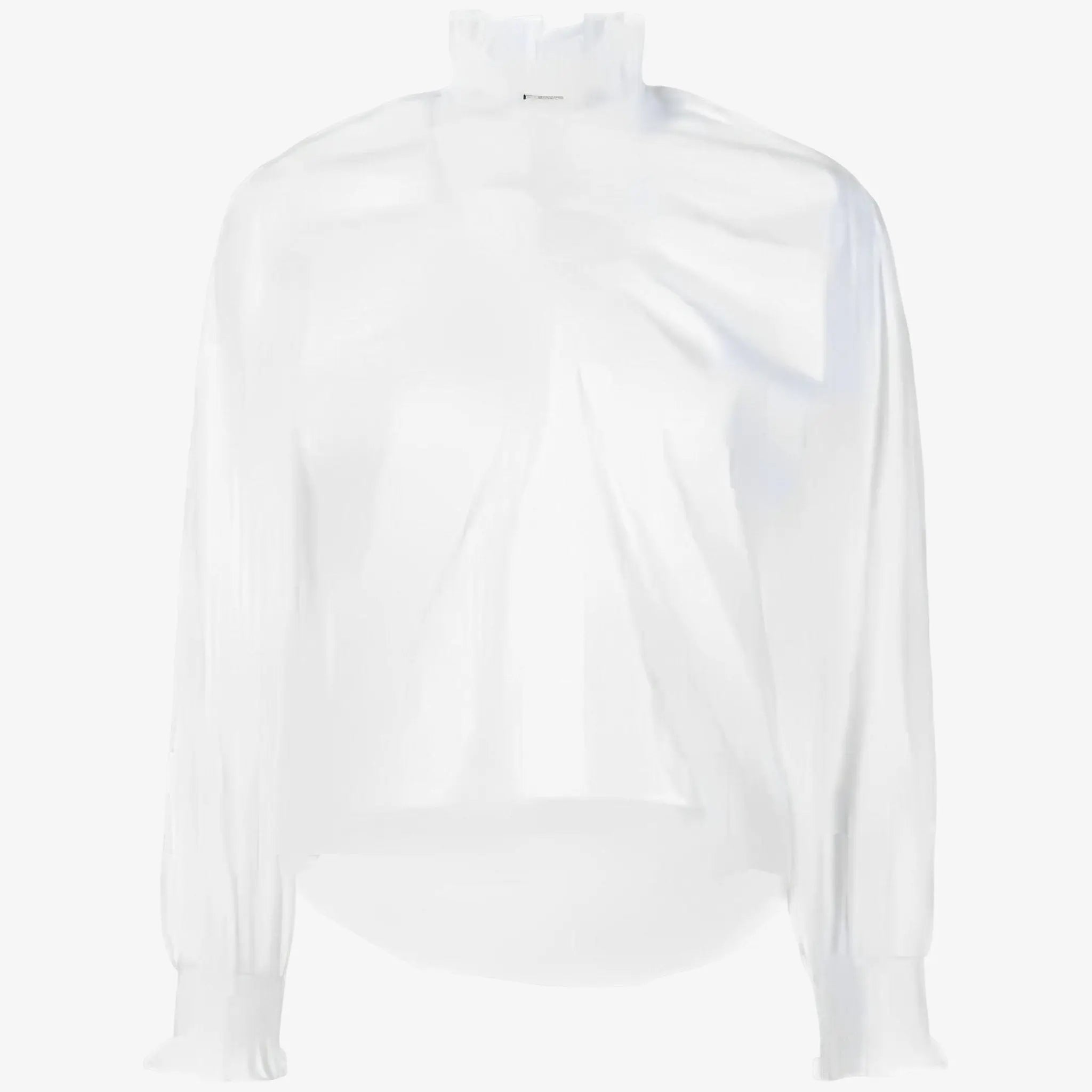 Azad White Ruffled Cotton Blouse by Lethicia Bronstein