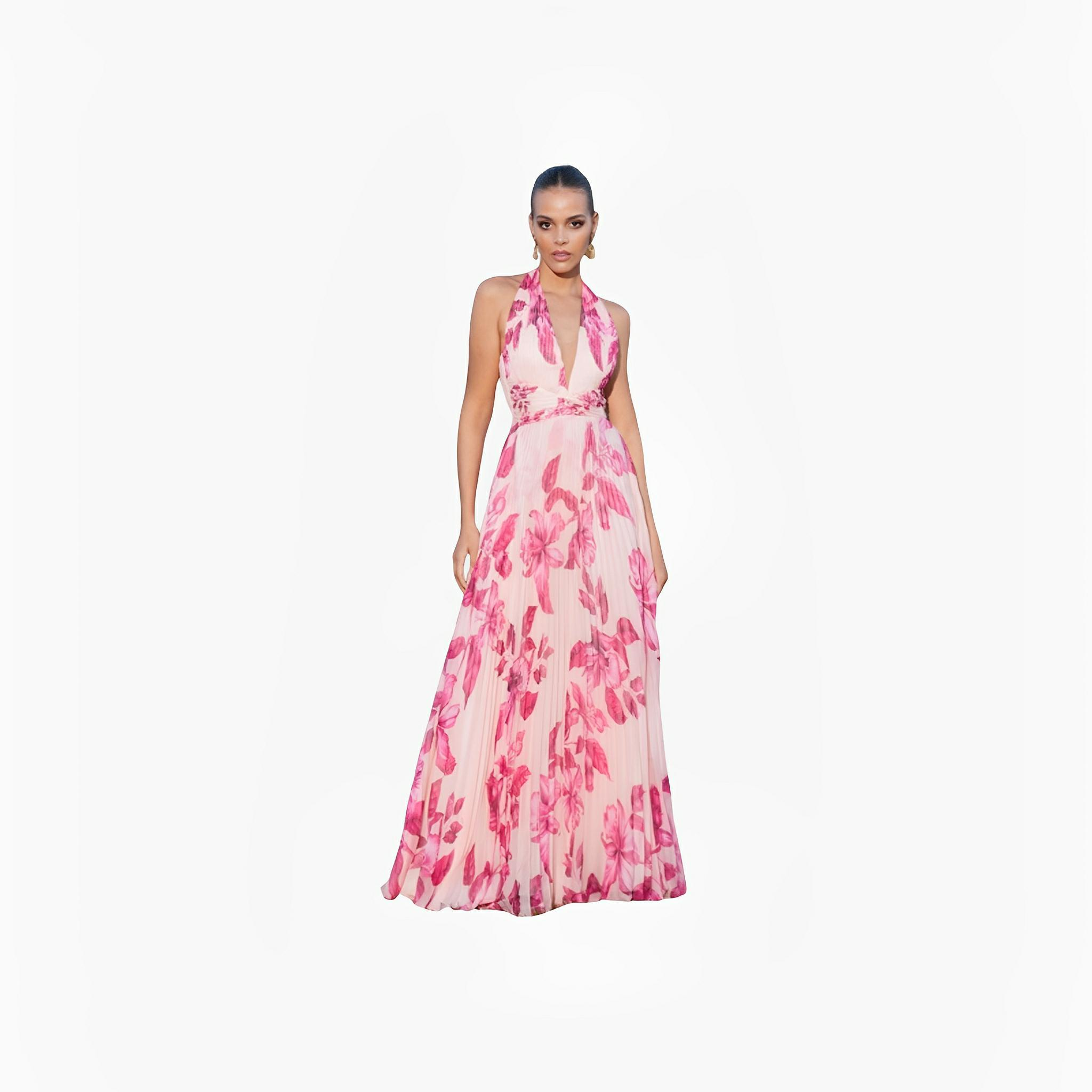 Pink Floral Pleated Dress by Ton Âge