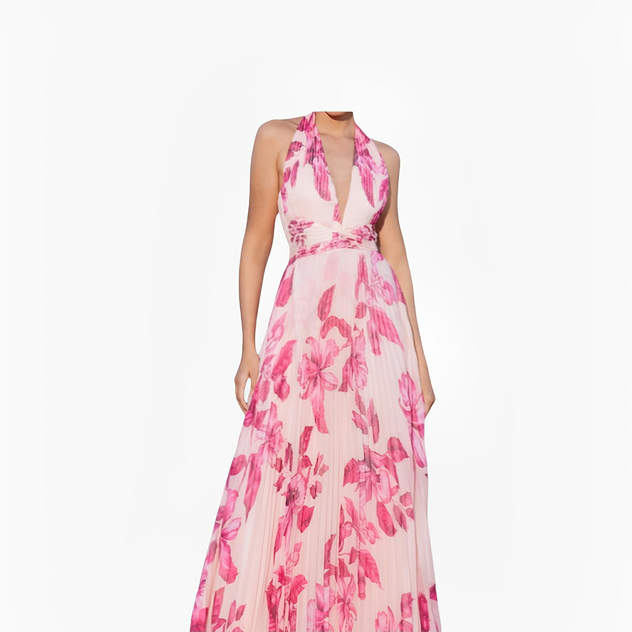 Pink Floral Pleated Dress by Ton Âge