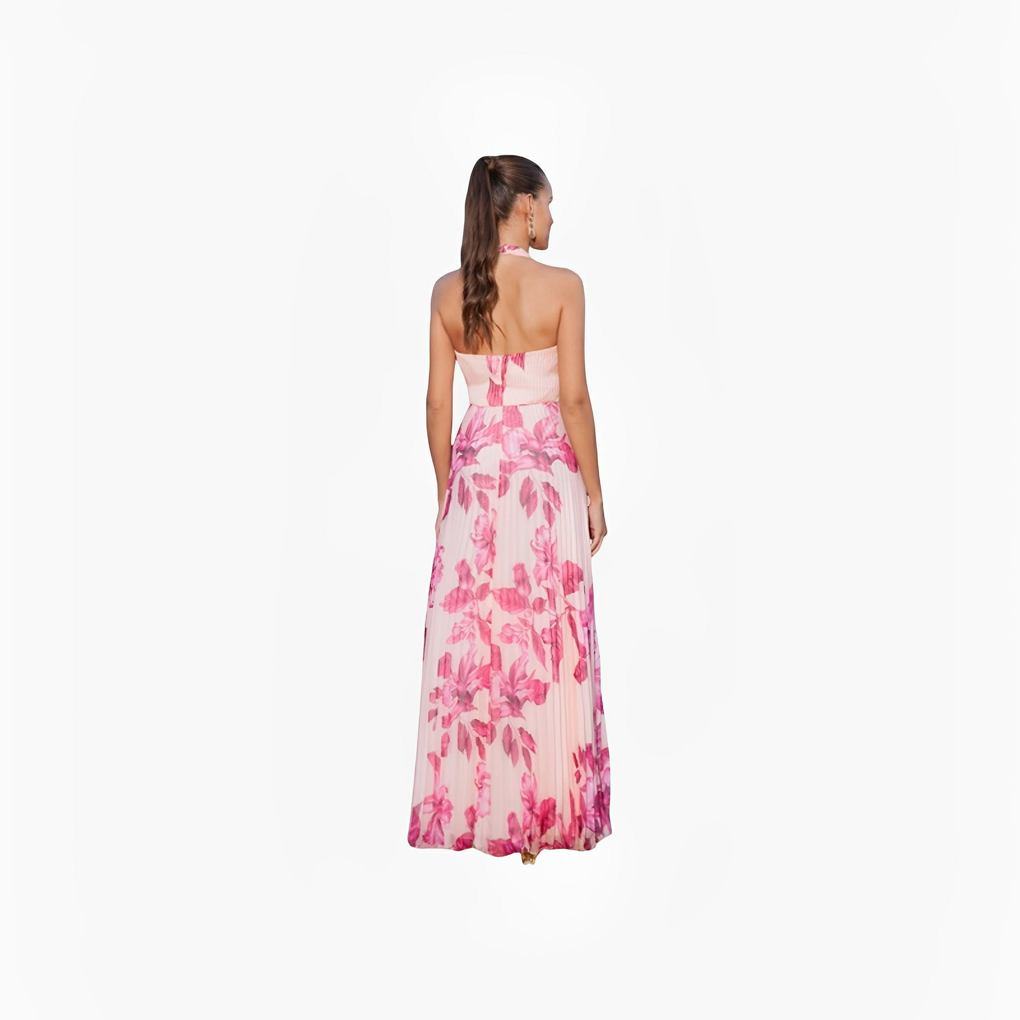Pink Floral Pleated Dress by Ton Âge