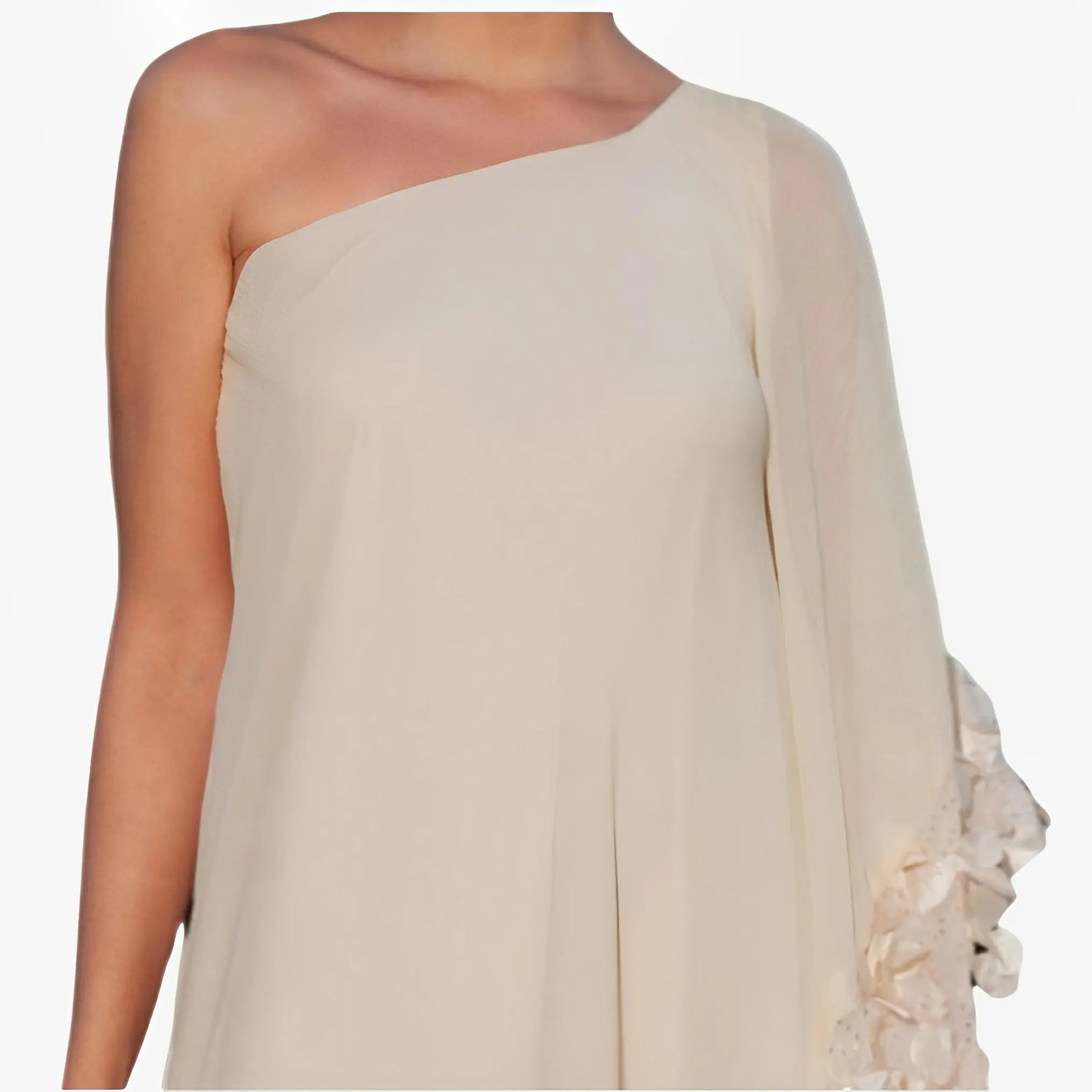 Gold Floral Tulle One-Shoulder Dress by Ton Âge