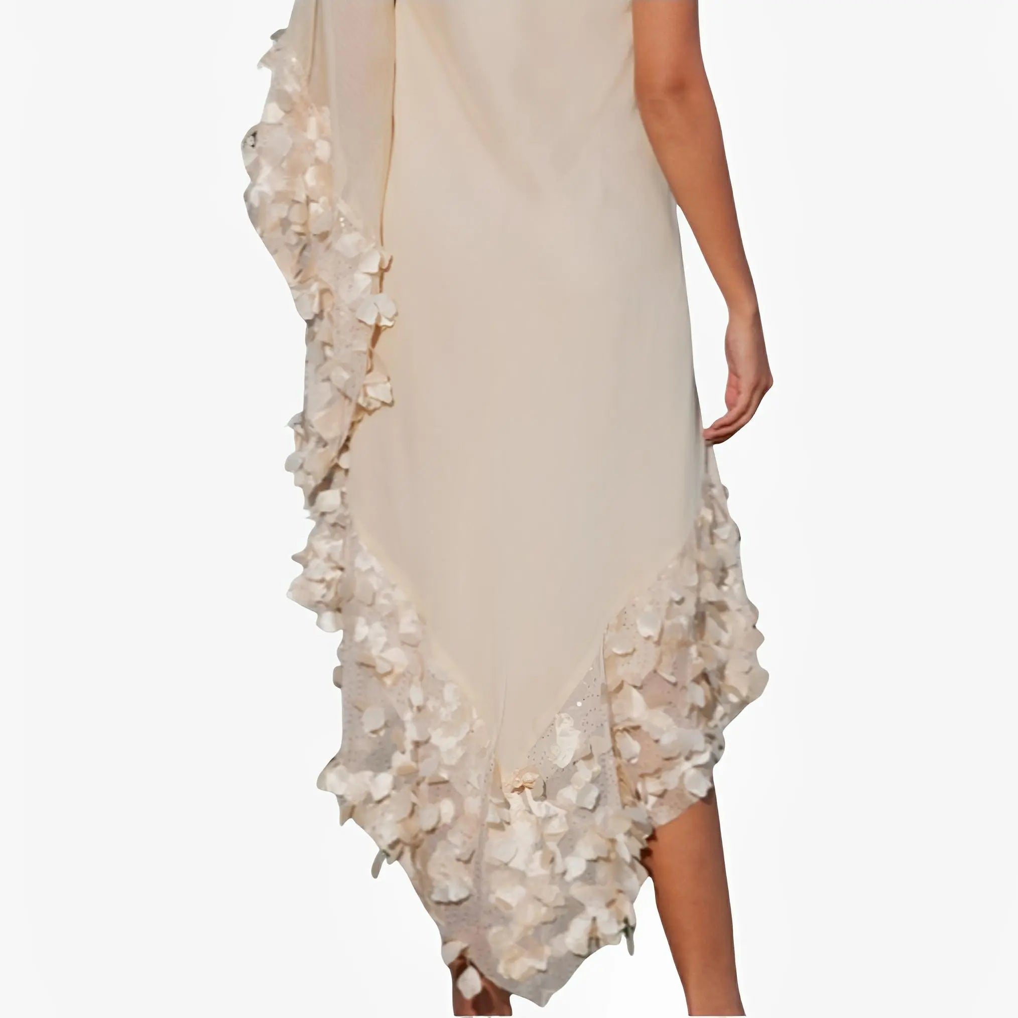 Gold Floral Tulle One-Shoulder Dress by Ton Âge