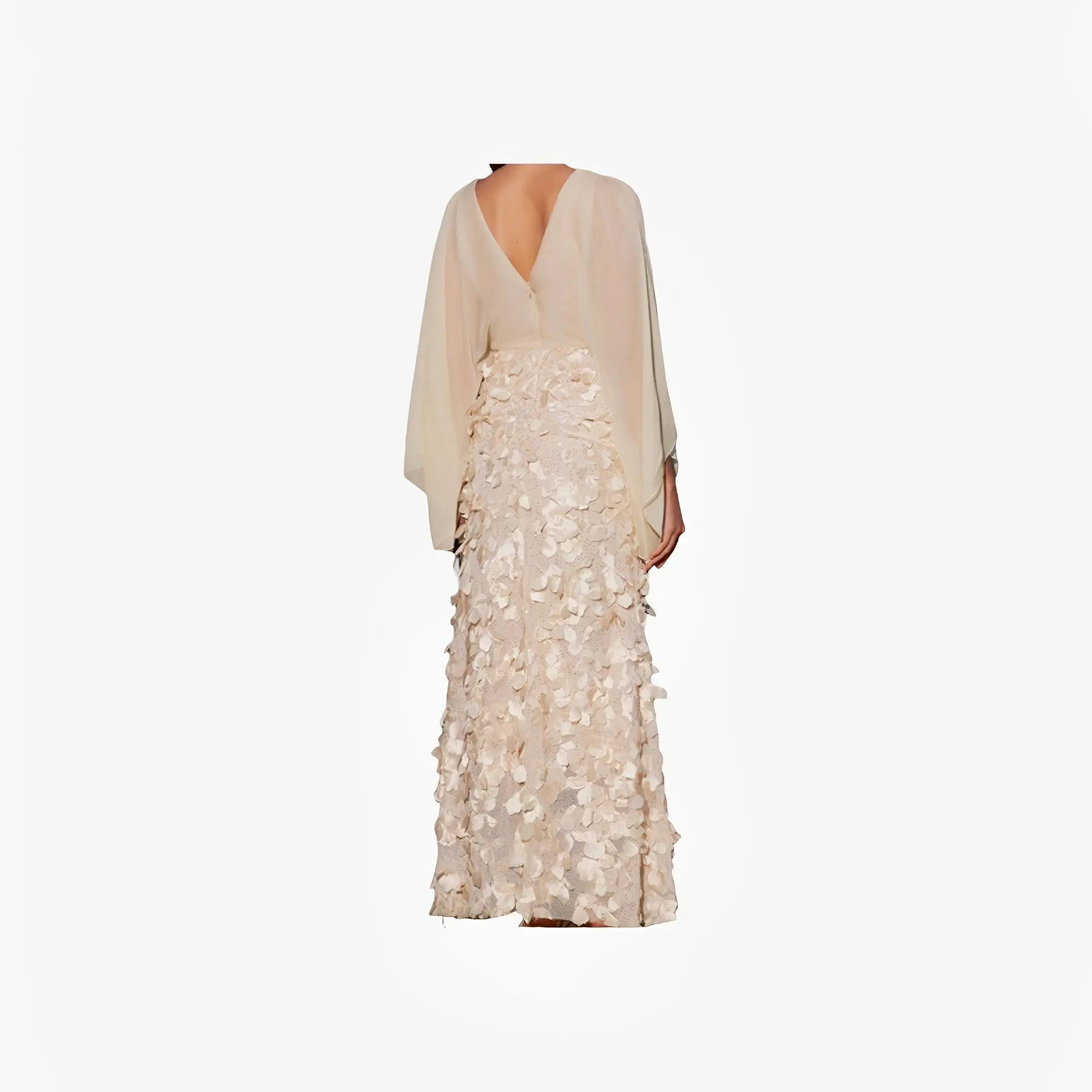 Gold Floral Tulle Couture Gown by Ton Âge