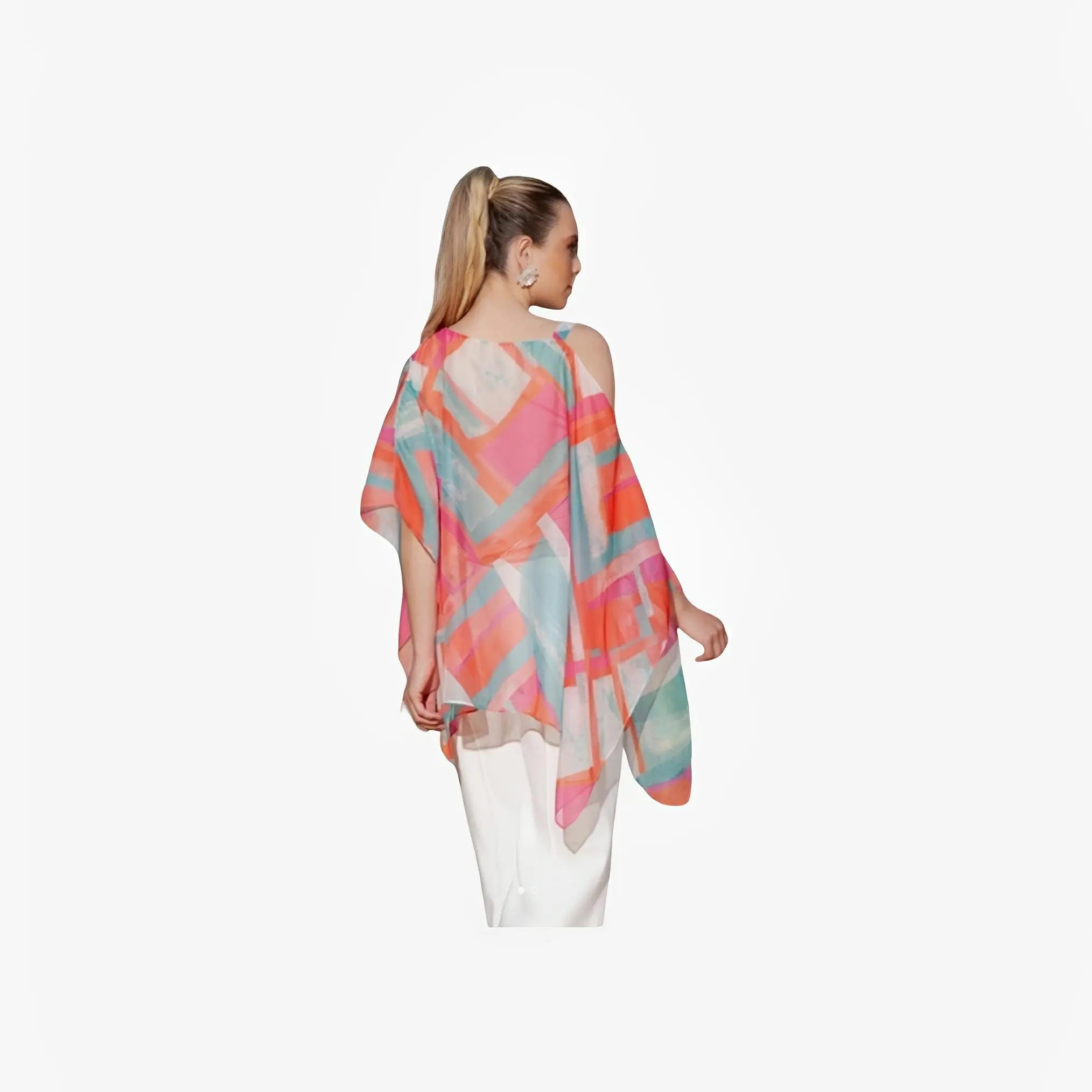 Geometric Print One-Shoulder Tunic Blouse by Ton Âge
