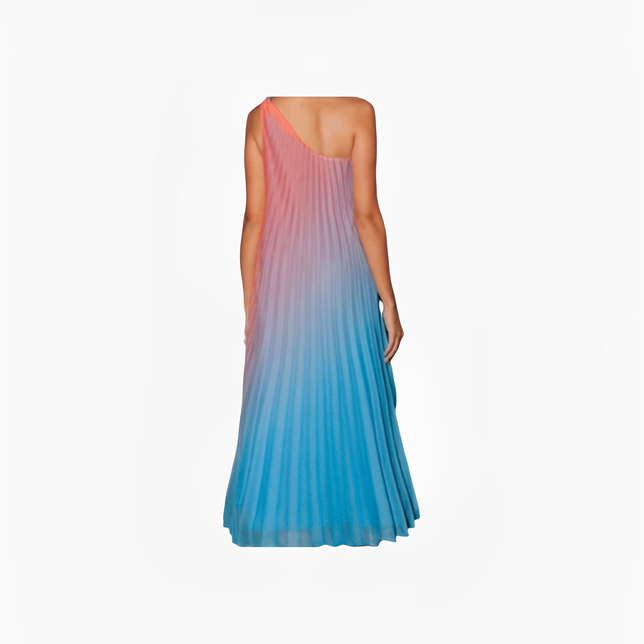 Blue & Pink Gradient Pleated Dress by Ton Âge
