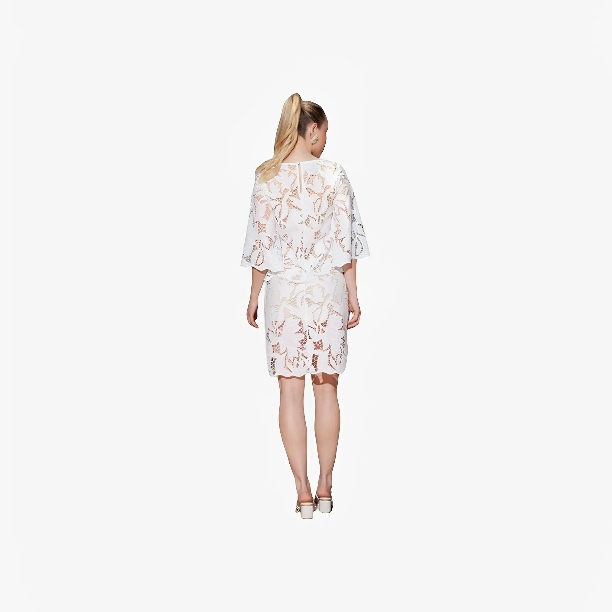 White Floral Lace Dress by Ton Âge