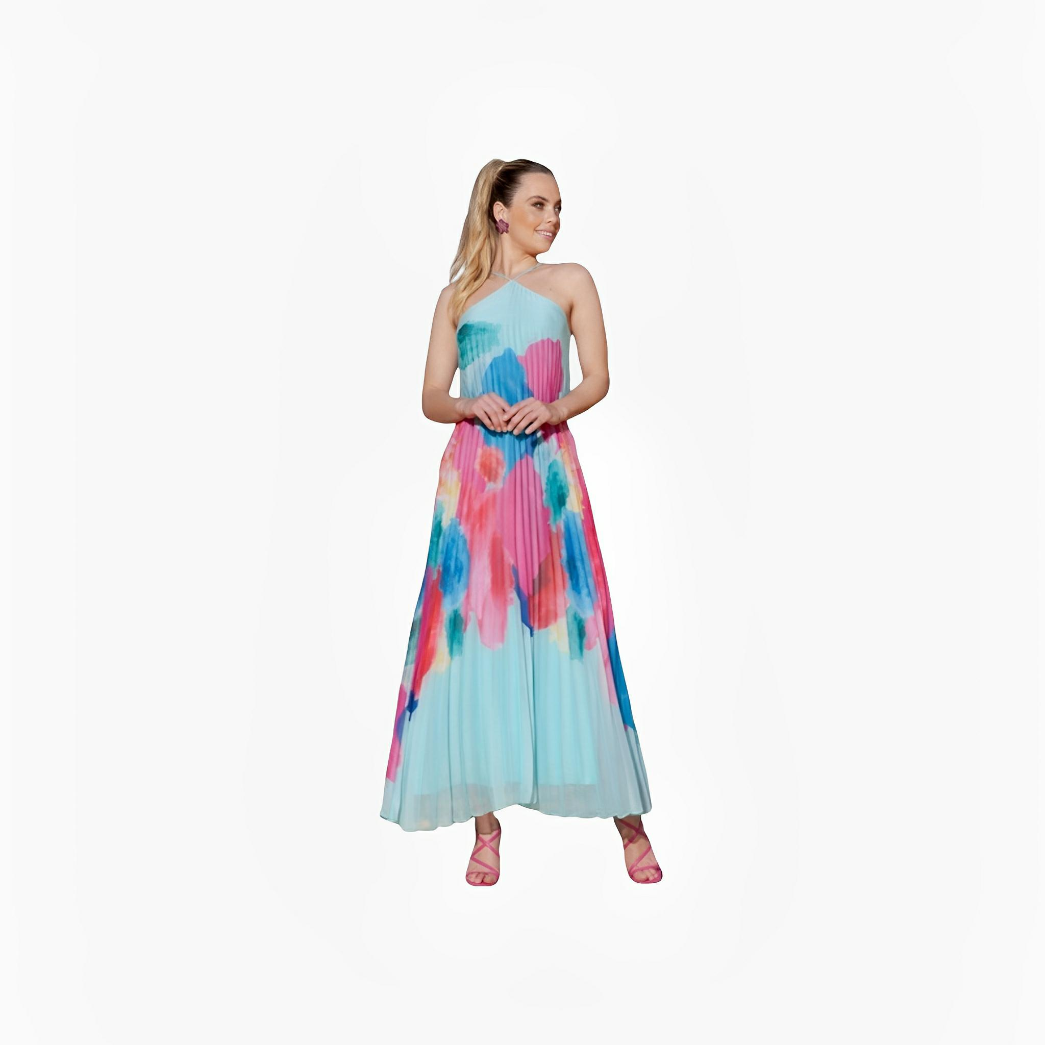 Abstract Print Pleated Dress by Ton Âge