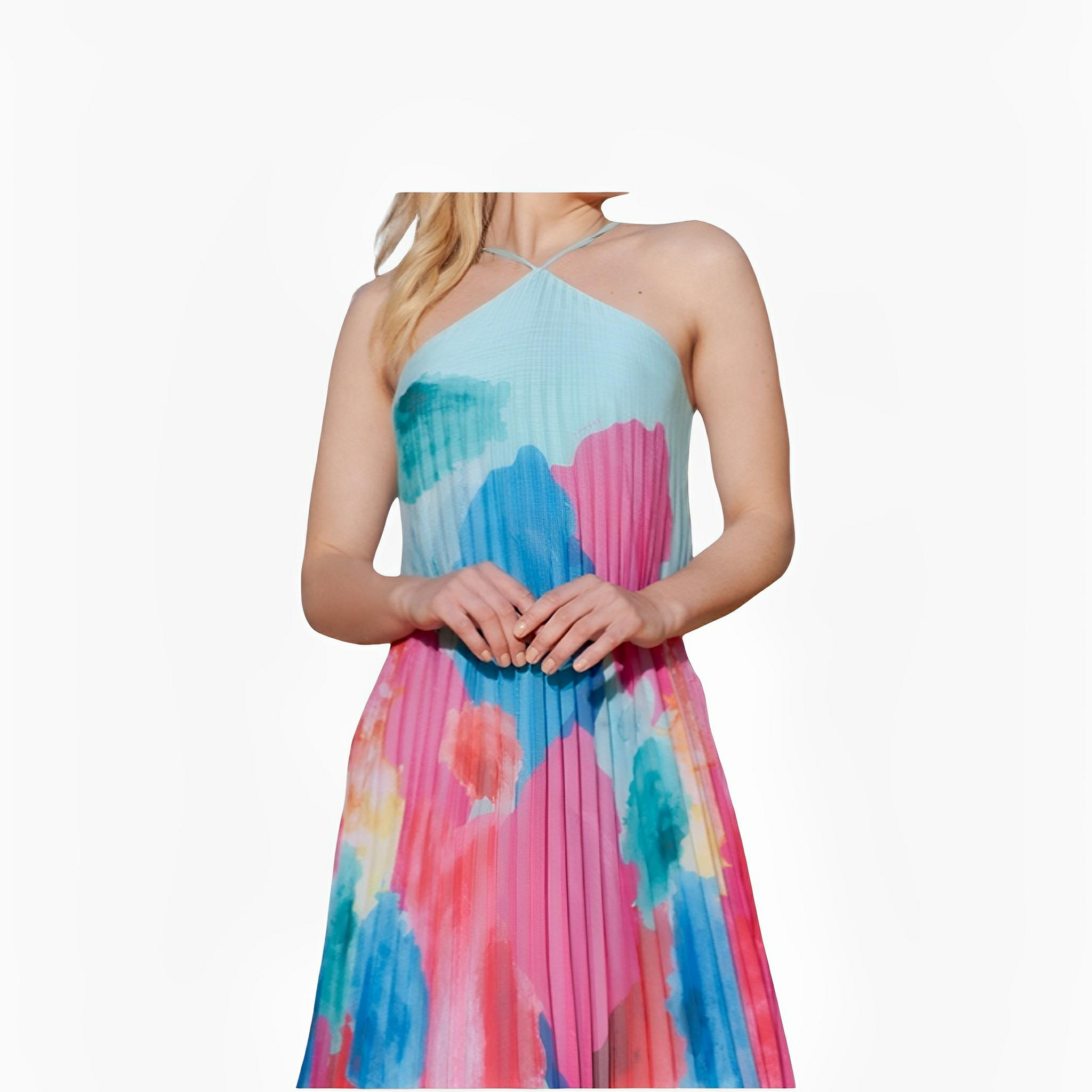 Abstract Print Pleated Dress by Ton Âge
