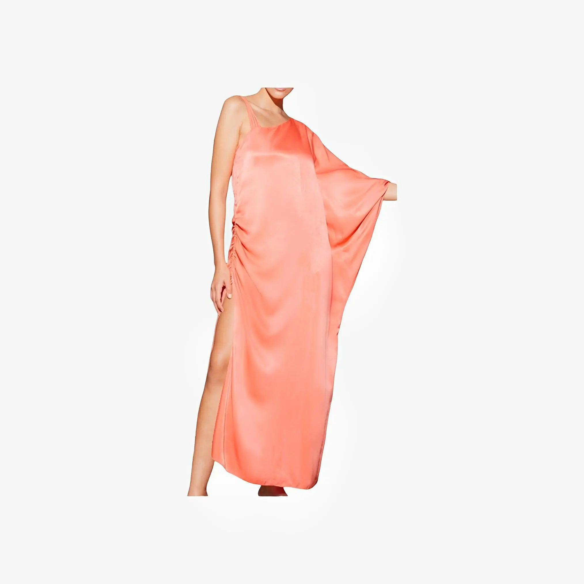 Orange Draped One-Shoulder Dress by Ton Âge