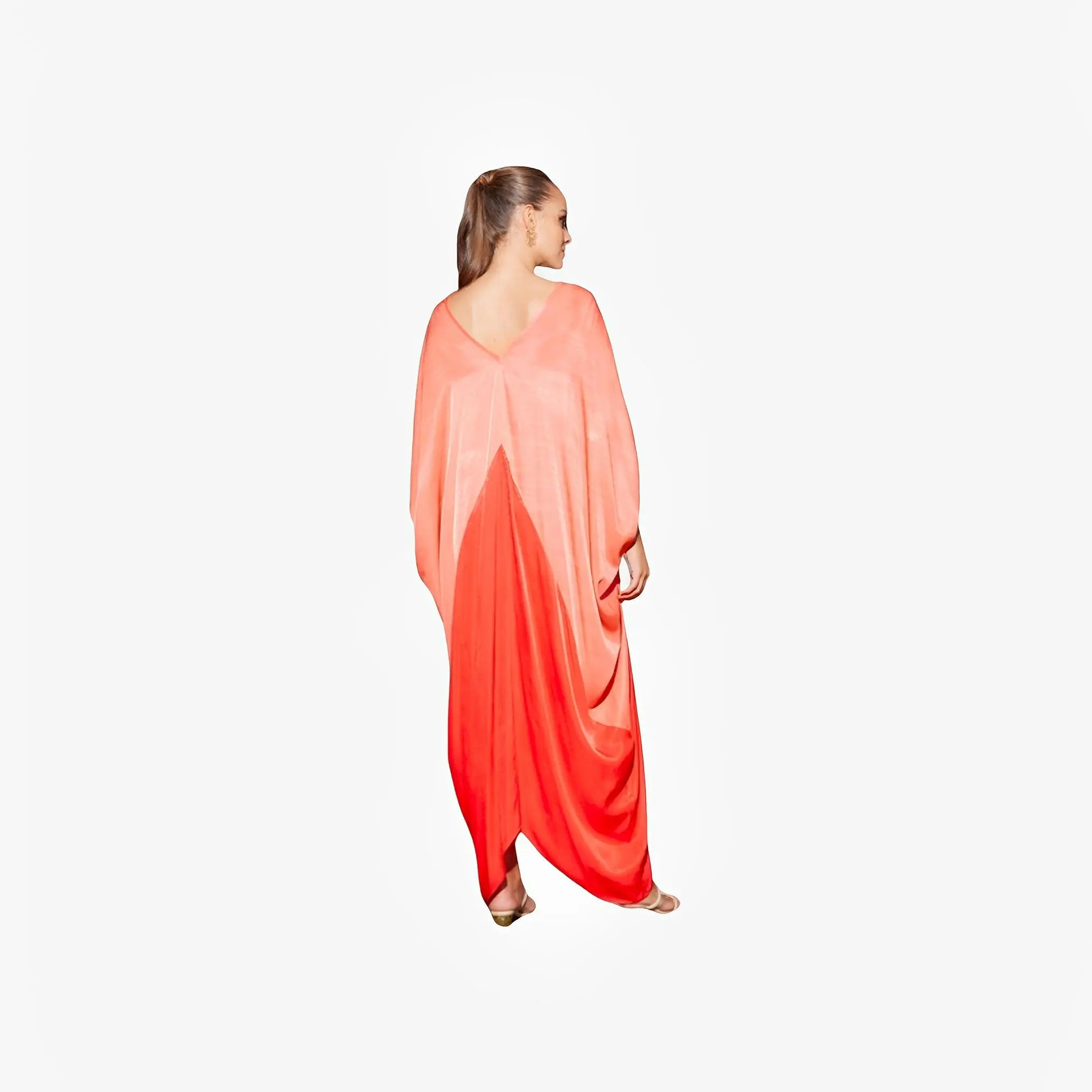 Orange Viscose Dress with Red Detail by Ton Âge