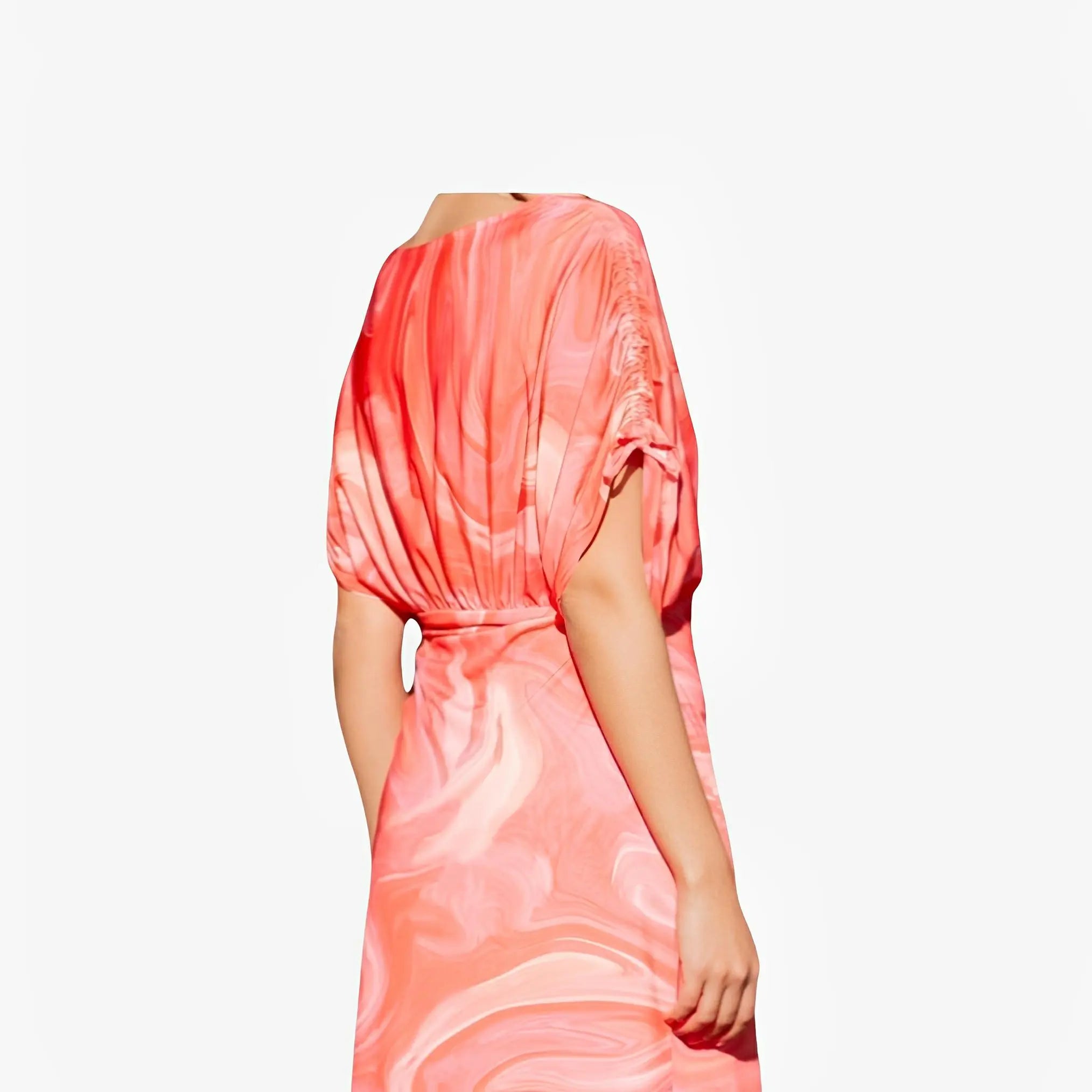Coral Print V-Neck Dress by Ton Âge