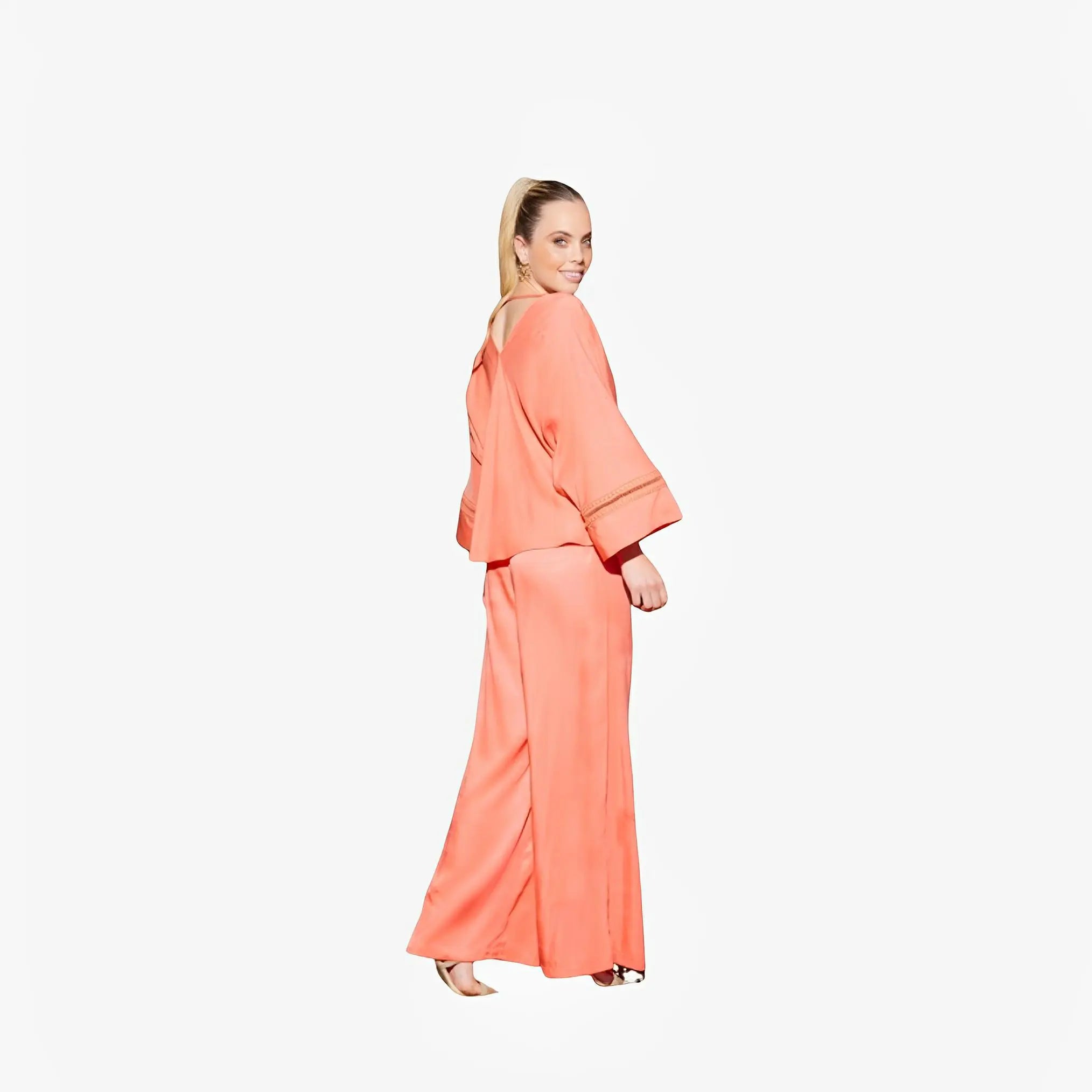 Orange Off-Shoulder Viscose Blouse by Ton Âge