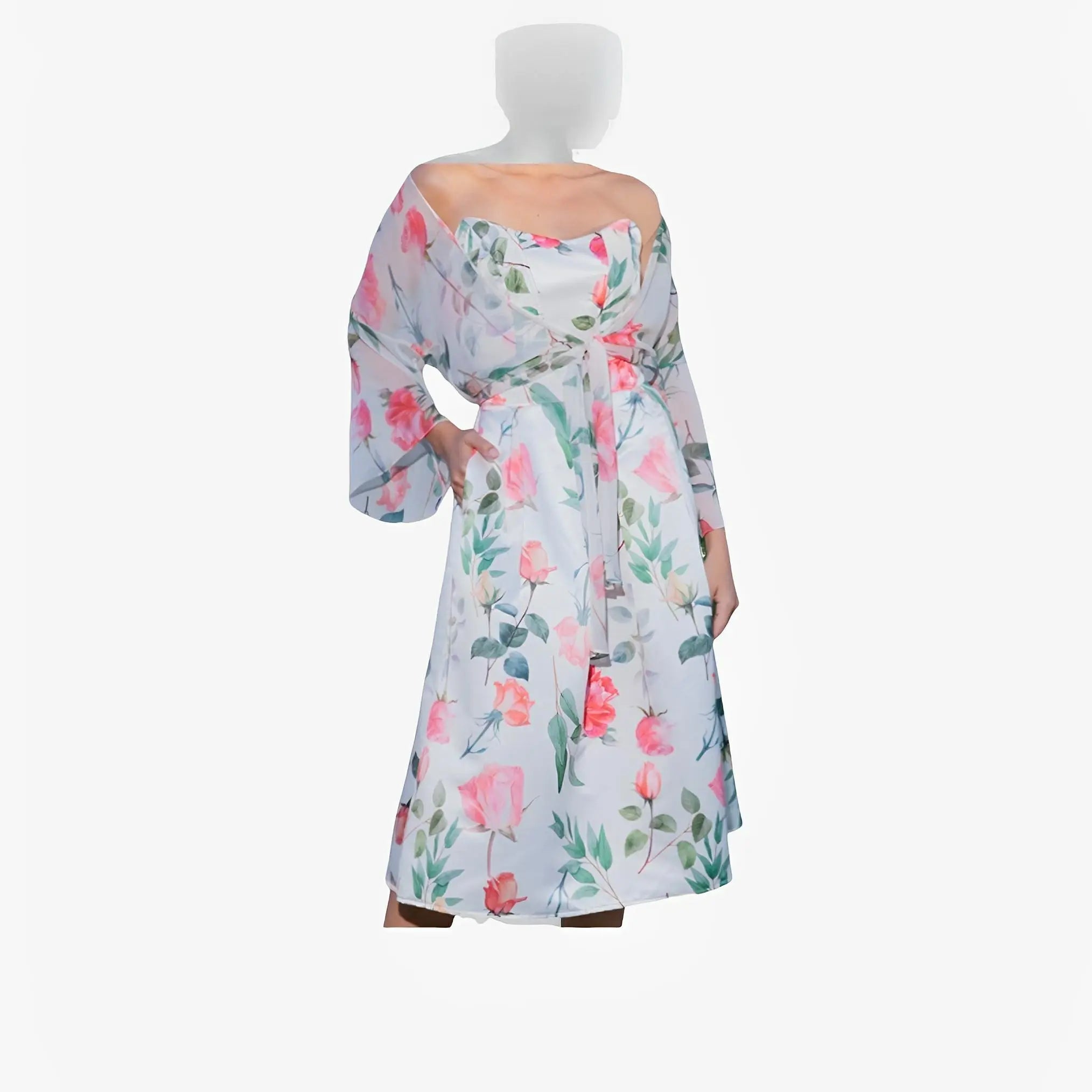 Rose Print Strapless Corset by Ton Âge