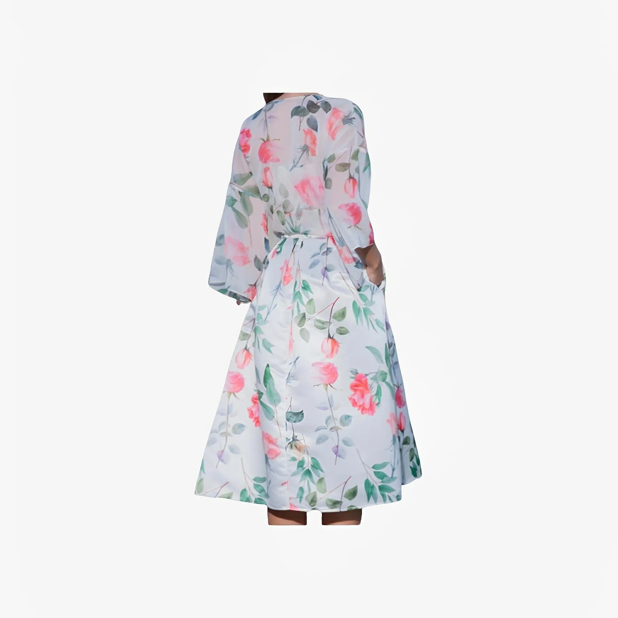 Rose Print Off-White Coat by Ton Âge
